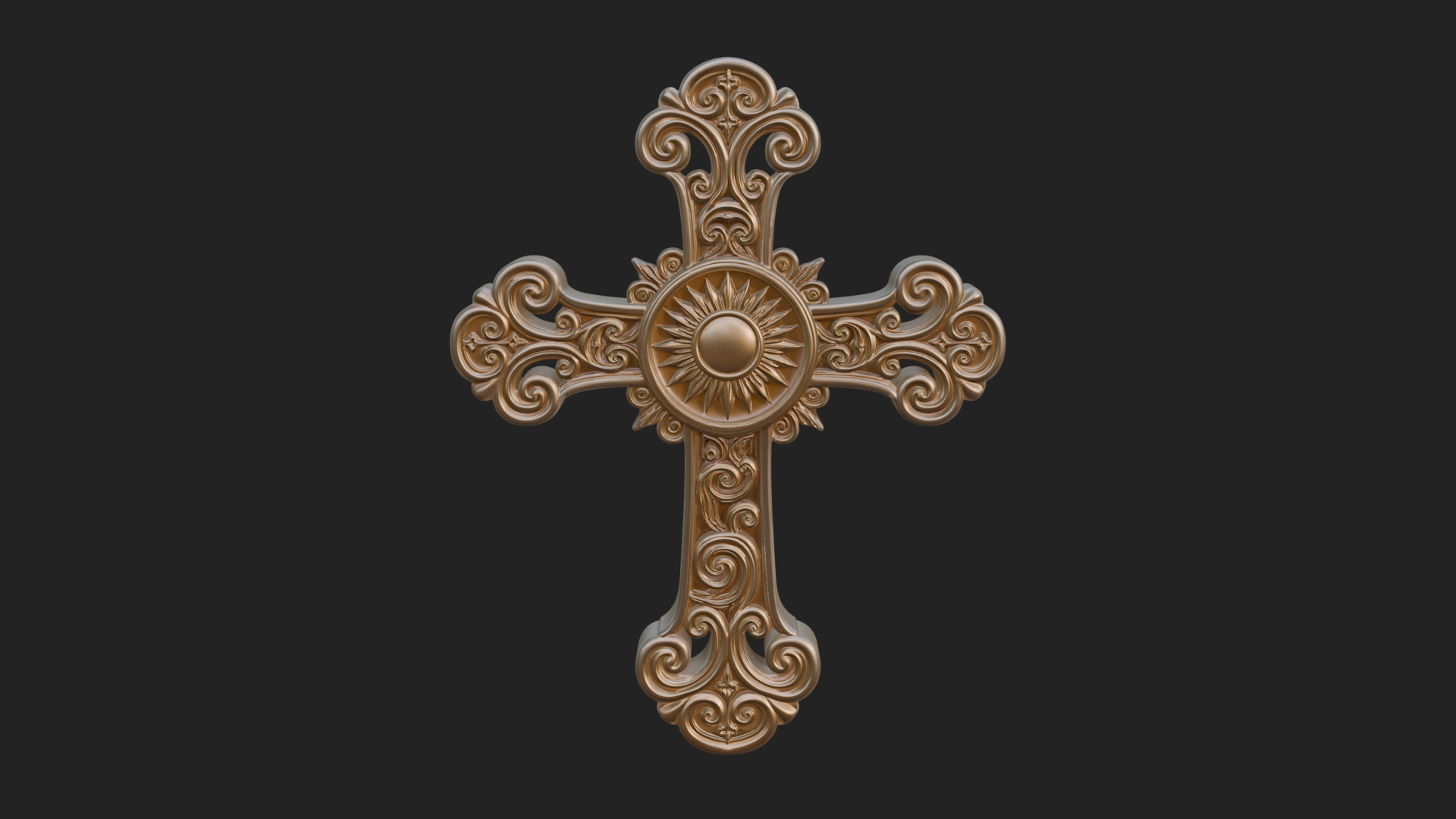 Carved Relief Wall Cross Design 312 3D Print Model 3D Model