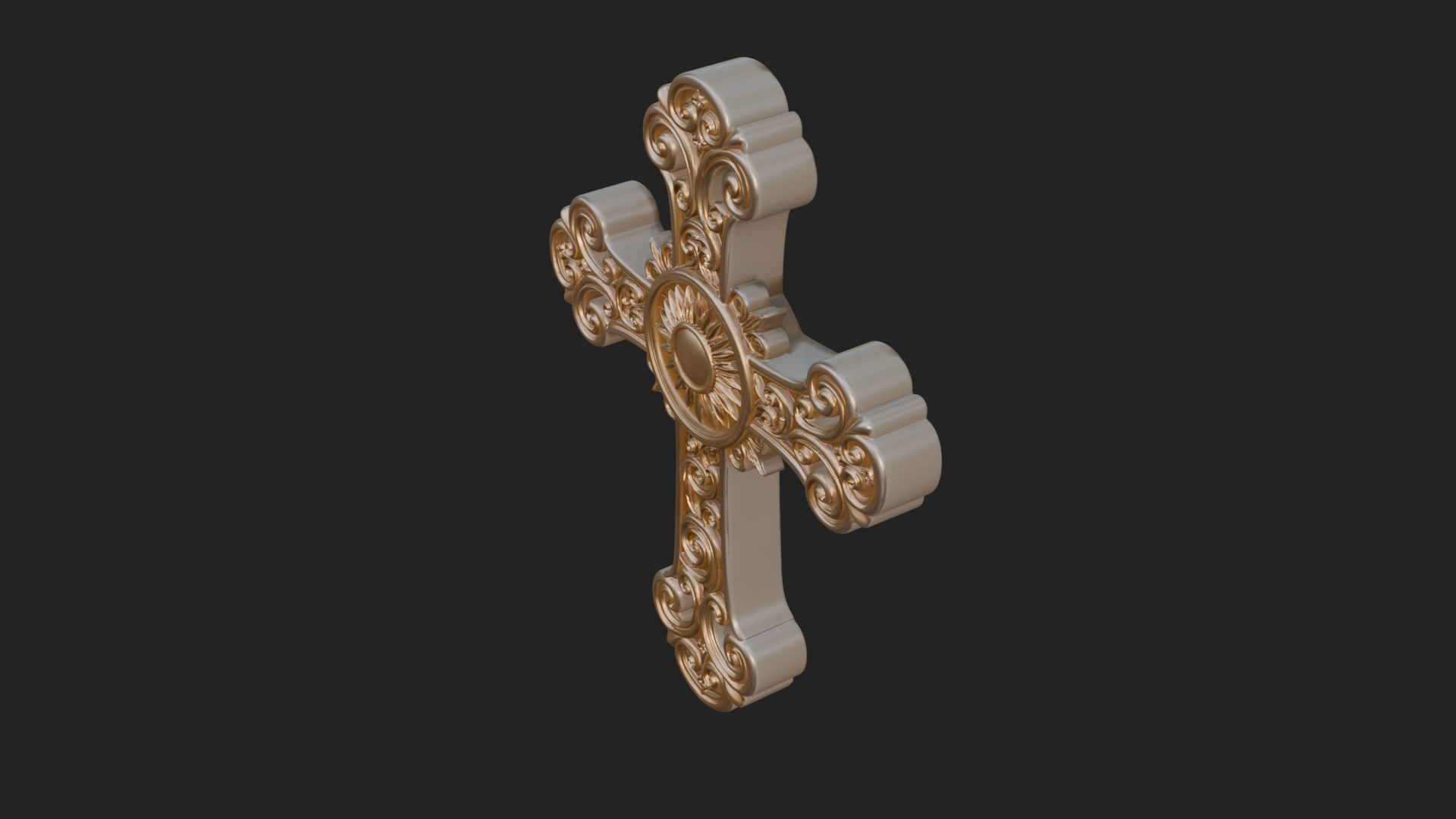 Carved Relief Wall Cross Design 312 3D Print Model 3D Model