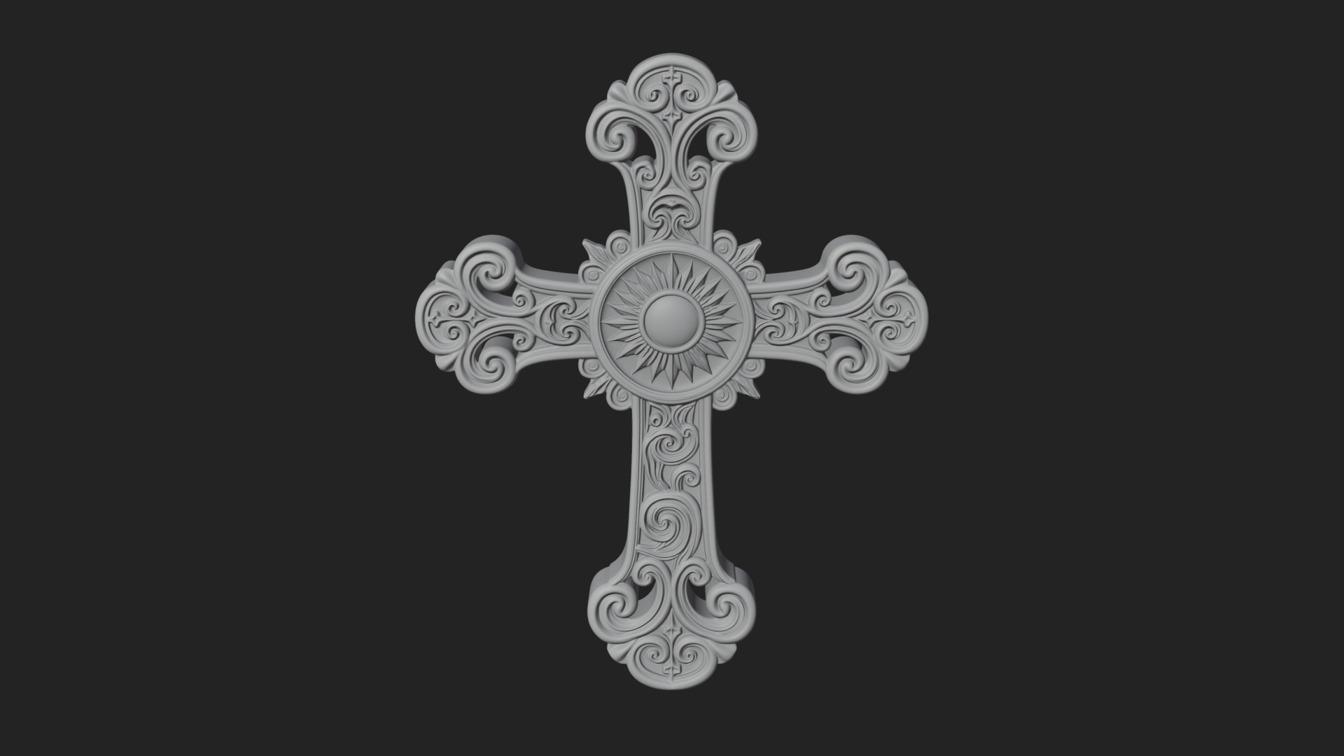 Carved Relief Wall Cross Design 312 3D Print Model 3D Model