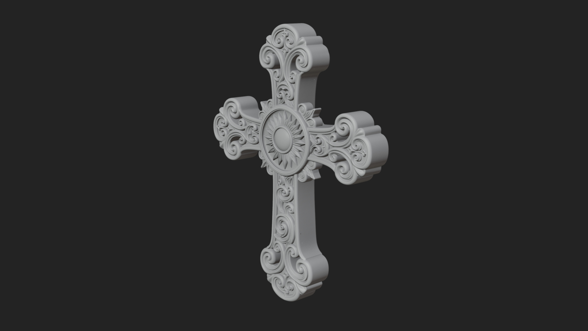 Carved Relief Wall Cross Design 312 3D Print Model 3D Model