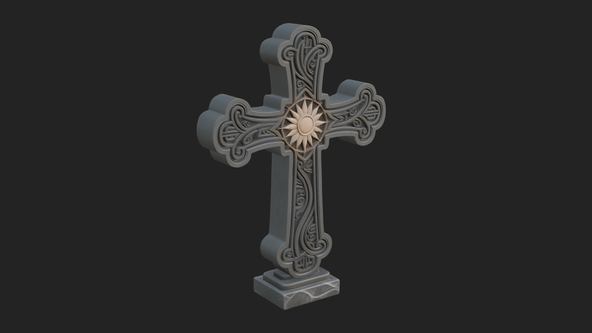 Carved Relief Wall Cross Design 314 3D Print Model 3D Model