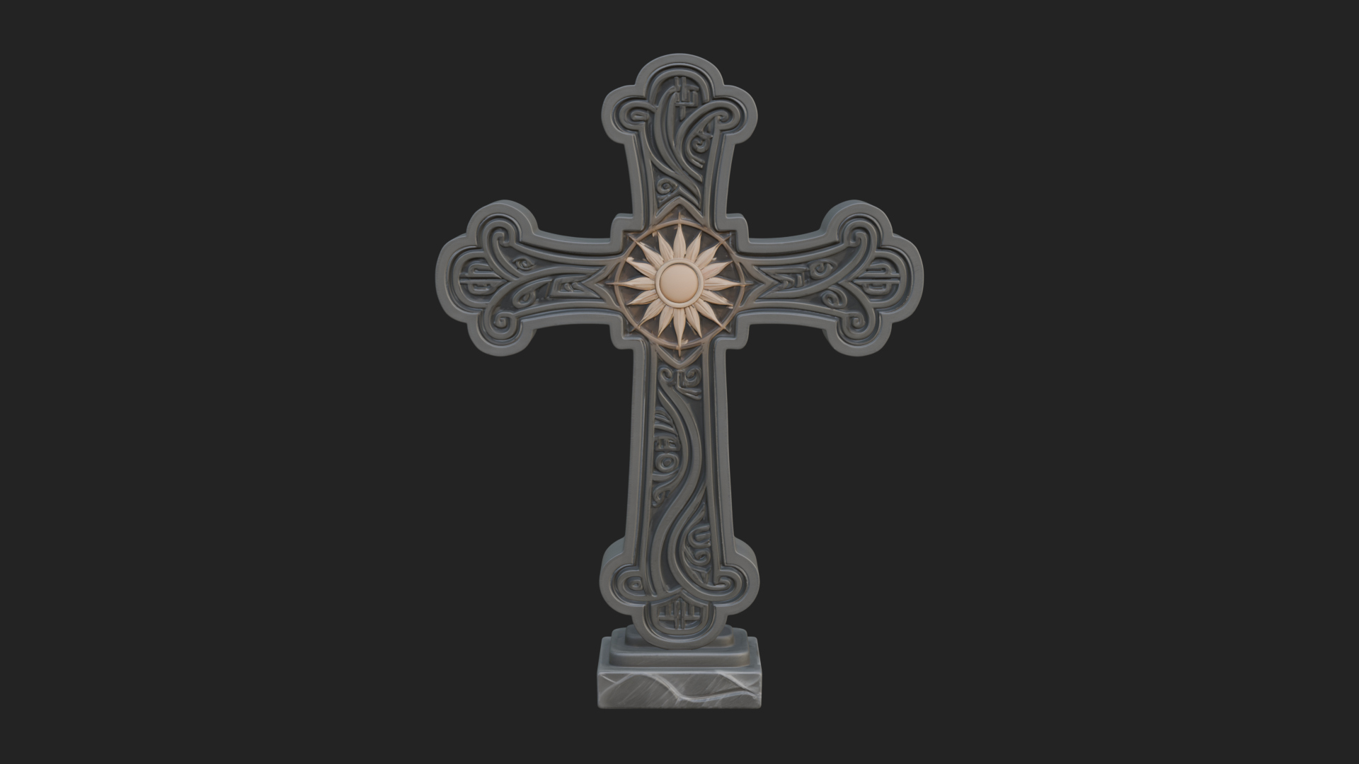 Carved Relief Wall Cross Design 314 3D Print Model 3D Model