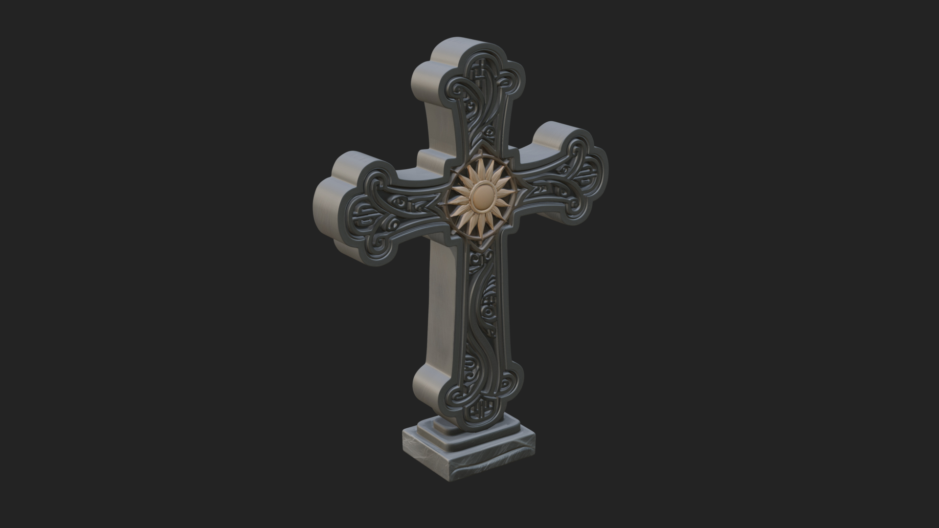 Carved Relief Wall Cross Design 314 3D Print Model 3D Model