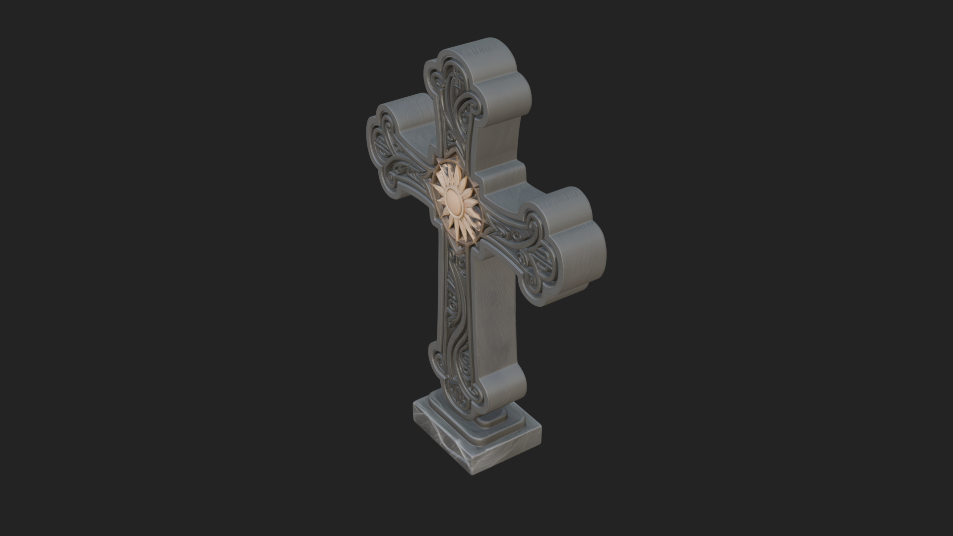 Carved Relief Wall Cross Design 314 3D Print Model 3D Model