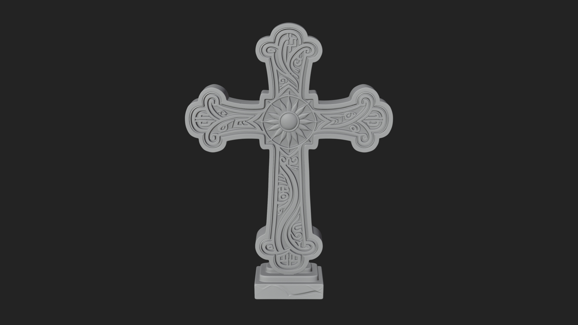 Carved Relief Wall Cross Design 314 3D Print Model 3D Model