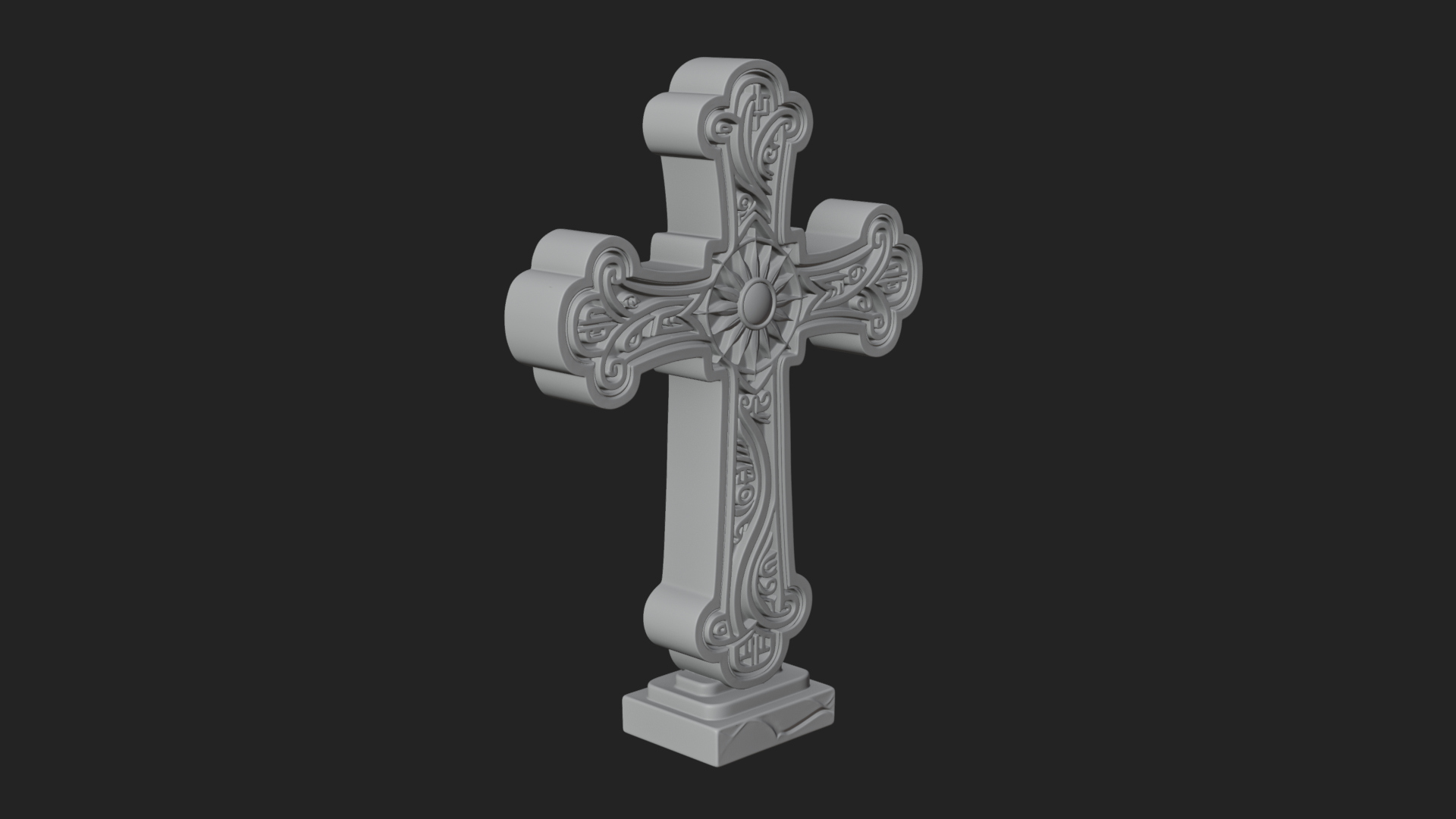 Carved Relief Wall Cross Design 314 3D Print Model 3D Model