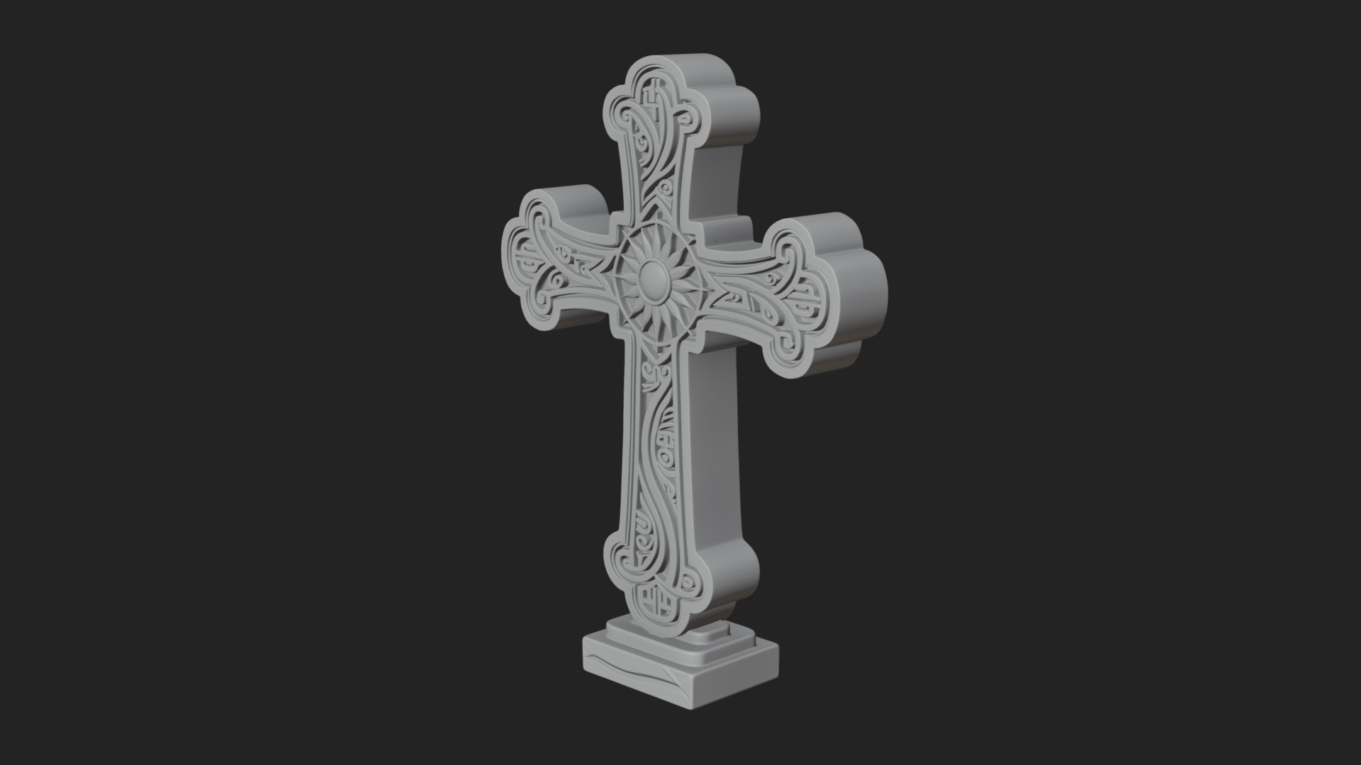 Carved Relief Wall Cross Design 314 3D Print Model 3D Model