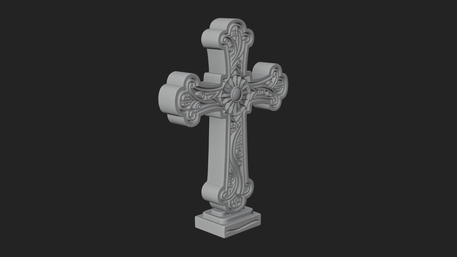 Carved Relief Wall Cross Design 314 3D Print Model 3D Model