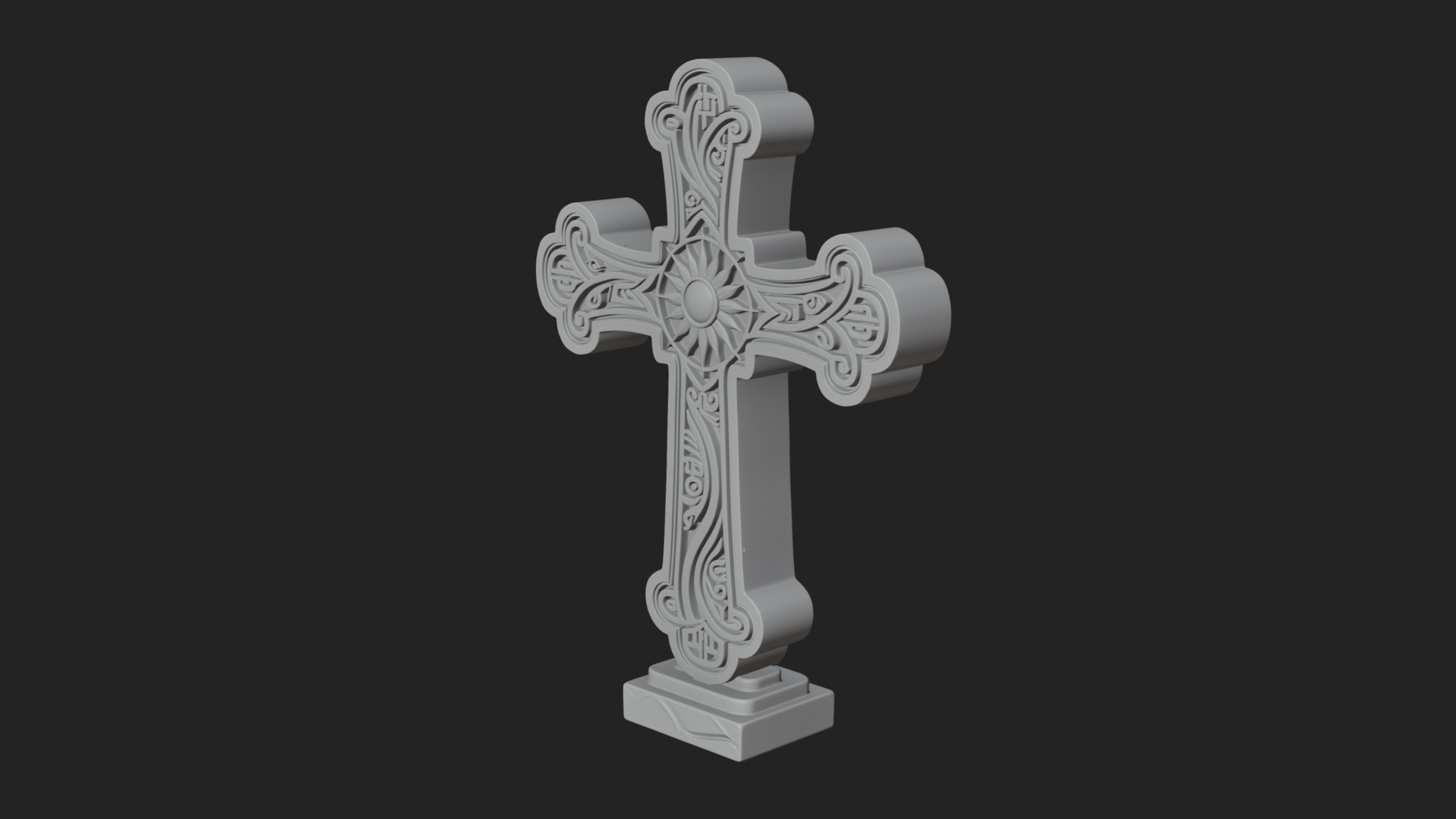 Carved Relief Wall Cross Design 314 3D Print Model 3D Model