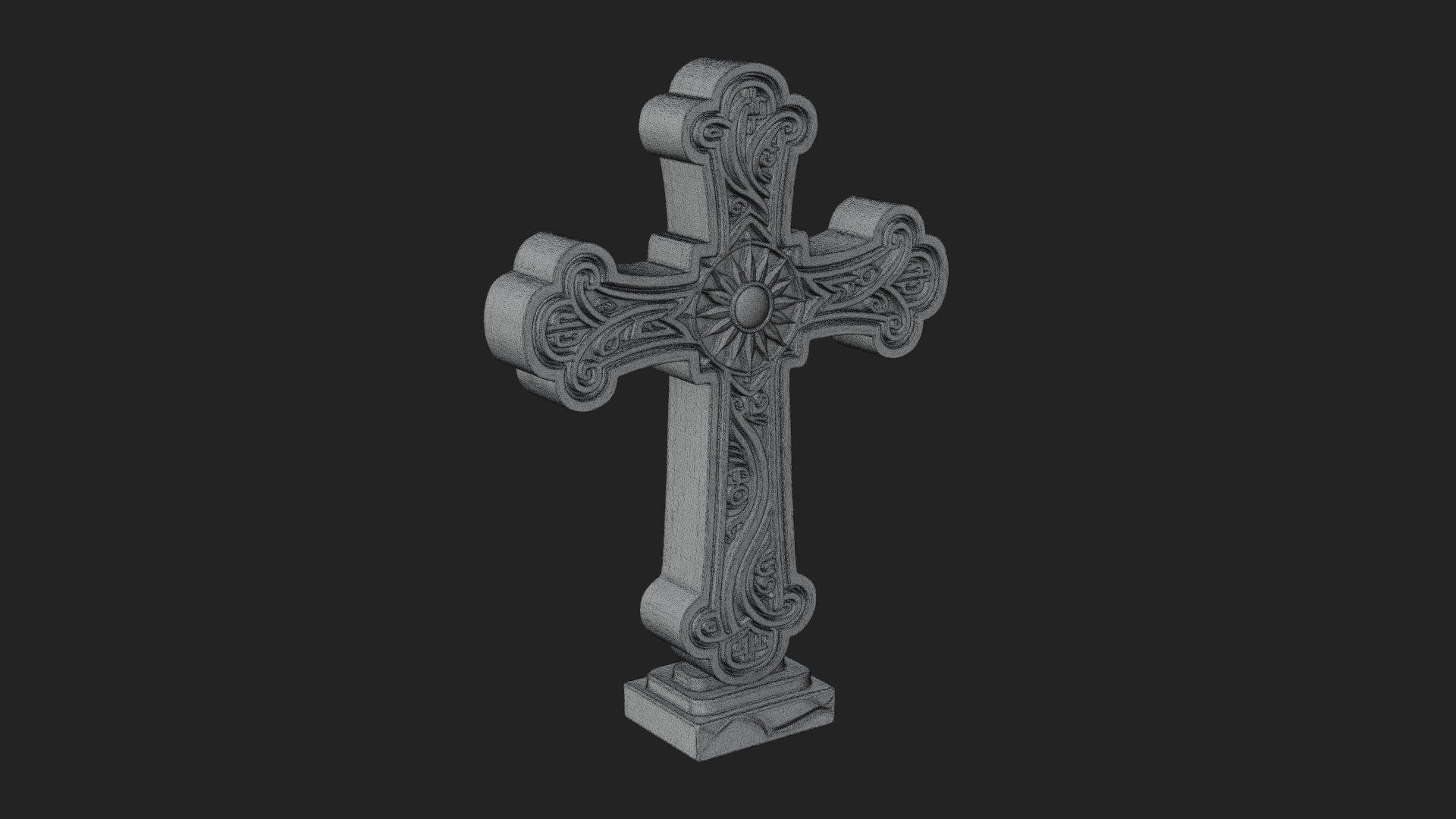 Carved Relief Wall Cross Design 314 3D Print Model 3D Model
