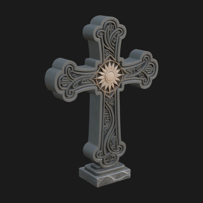 Carved Relief Wall Cross Design 314 3D Print Model