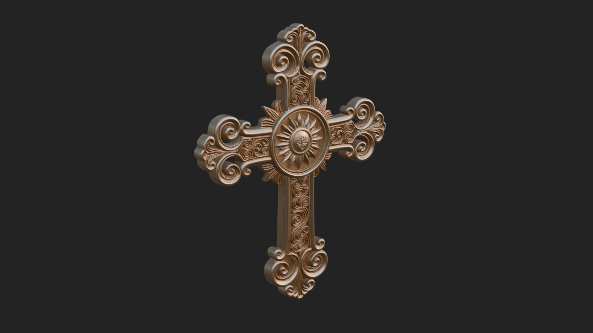 Carved Relief Wall Cross Design 315 3D Print Model 3D Model