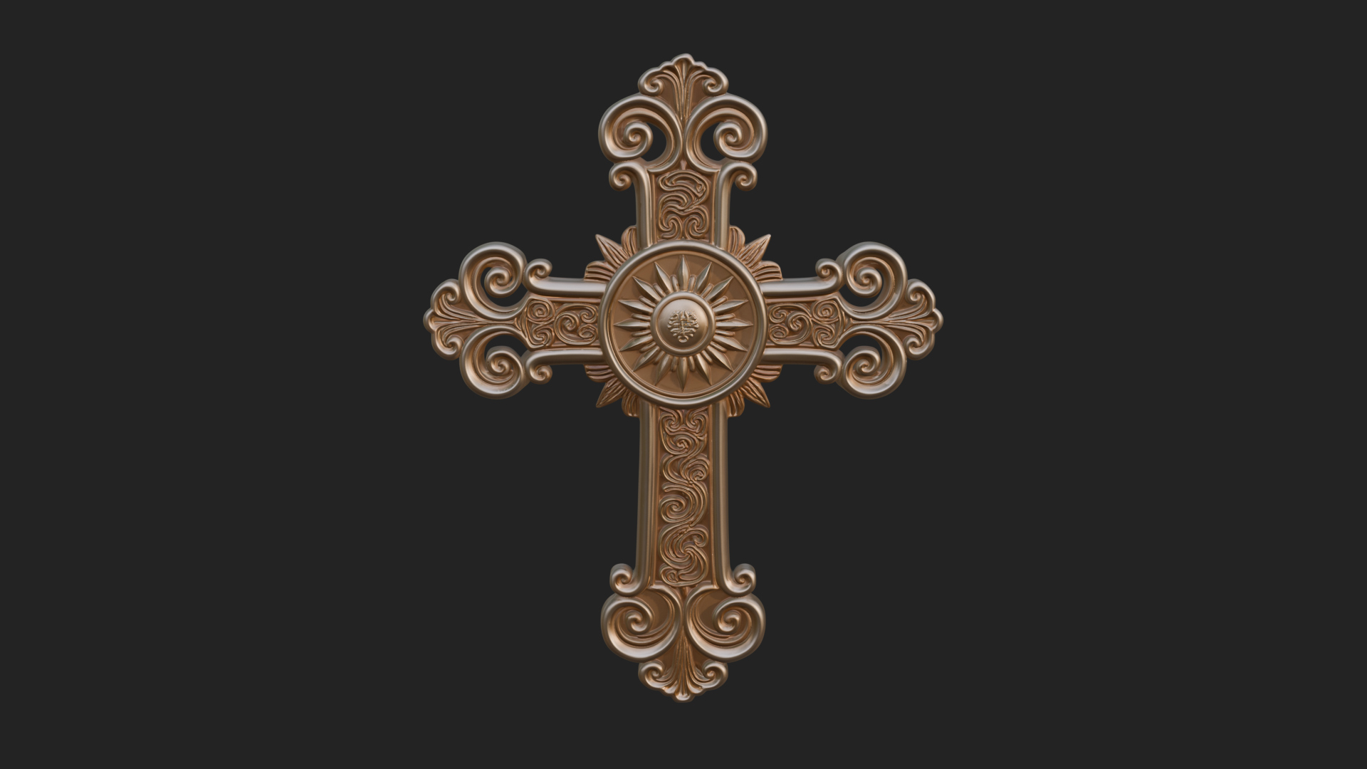 Carved Relief Wall Cross Design 315 3D Print Model 3D Model