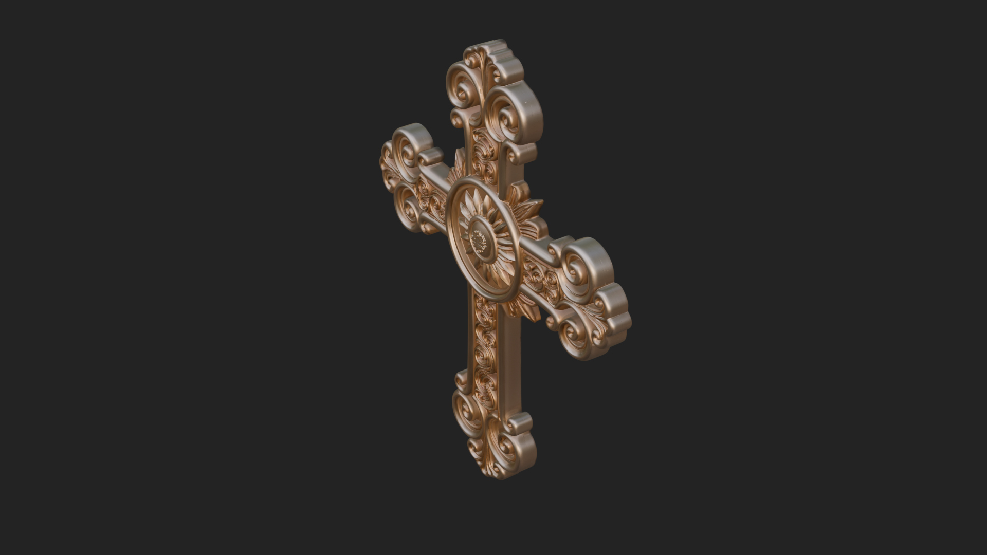 Carved Relief Wall Cross Design 315 3D Print Model 3D Model