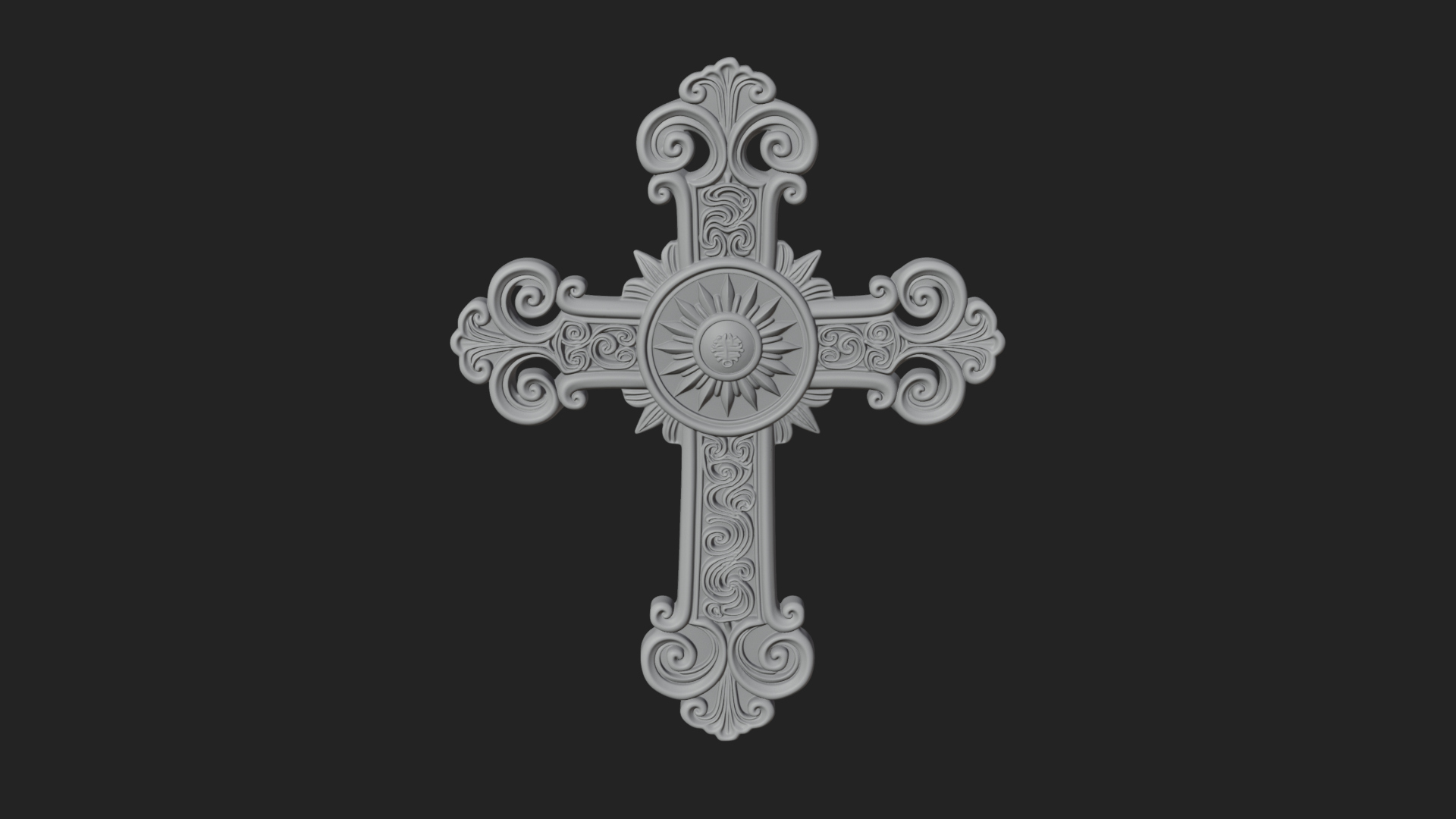 Carved Relief Wall Cross Design 315 3D Print Model 3D Model