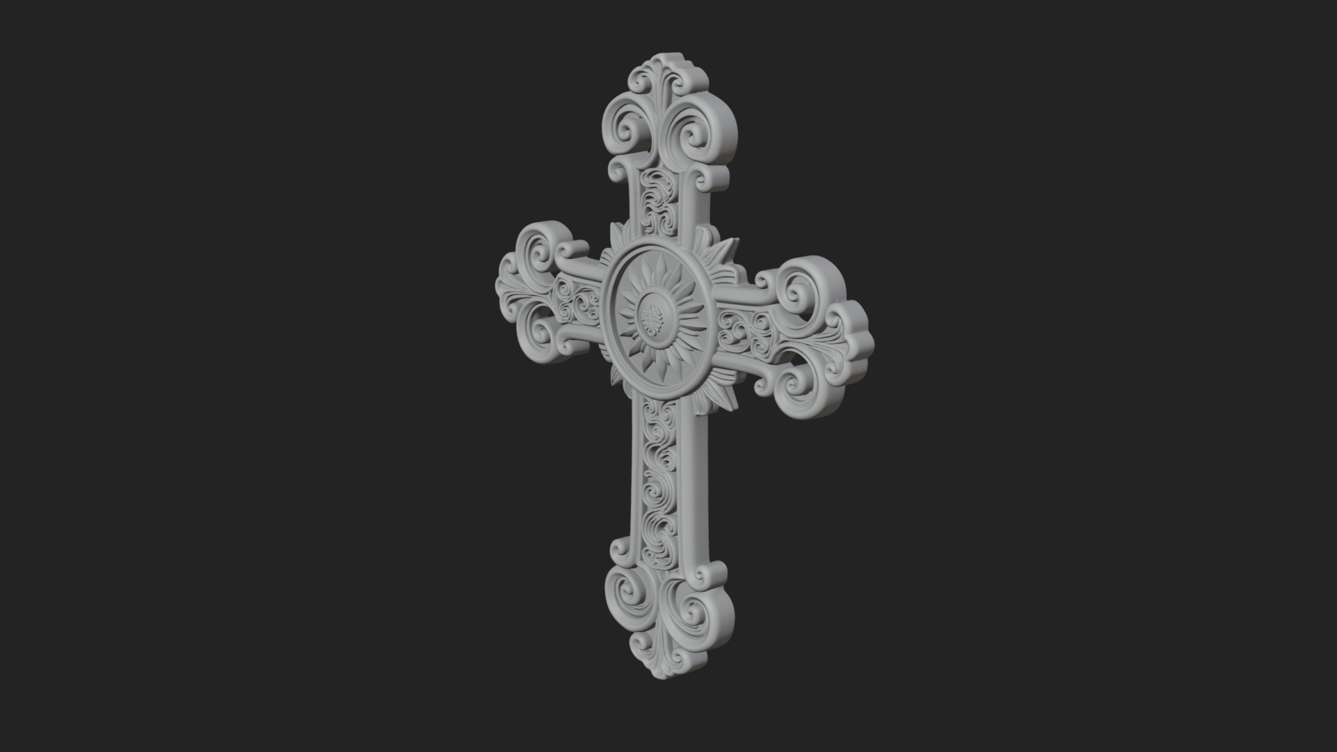 Carved Relief Wall Cross Design 315 3D Print Model 3D Model