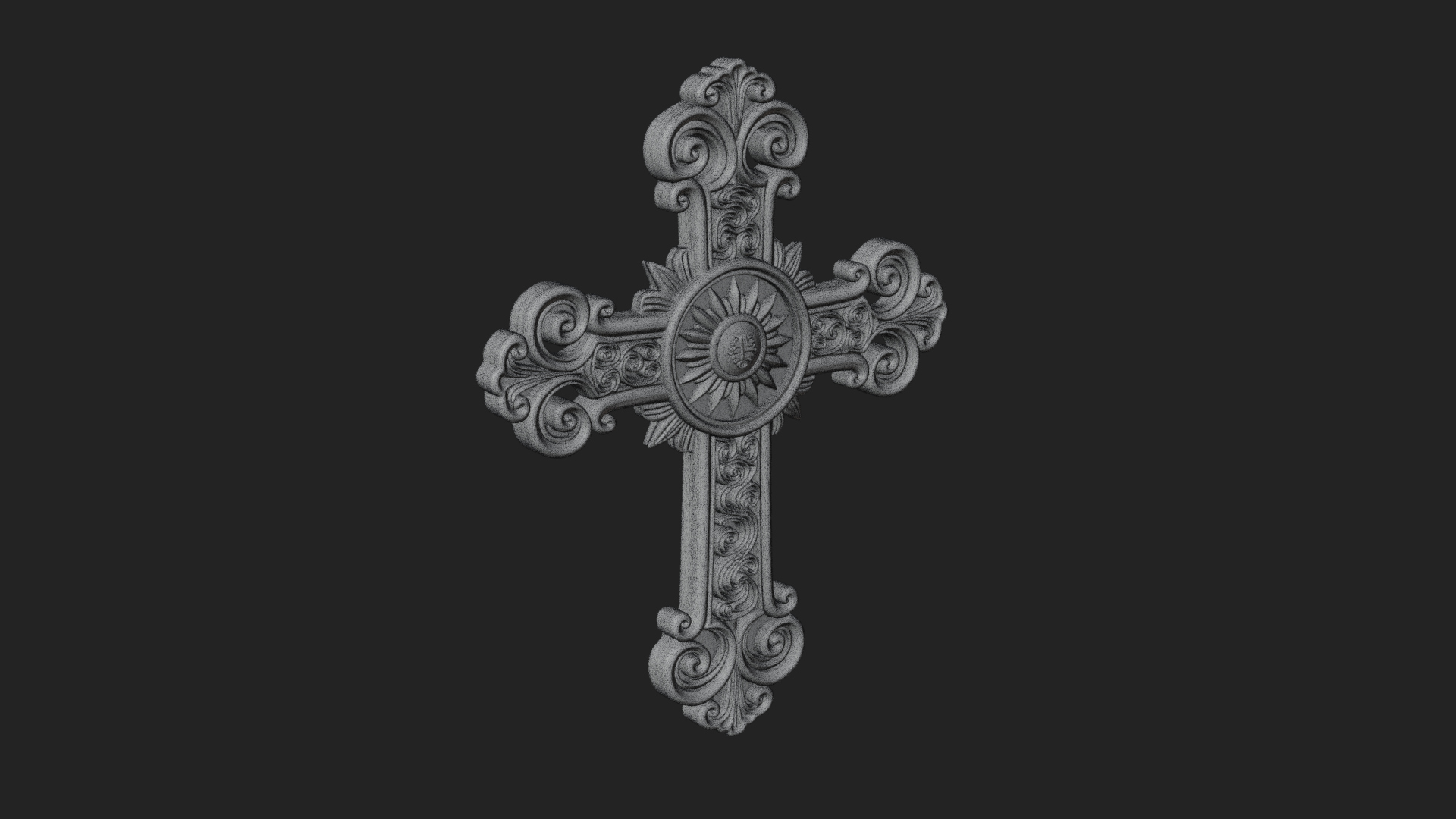 Carved Relief Wall Cross Design 315 3D Print Model 3D Model