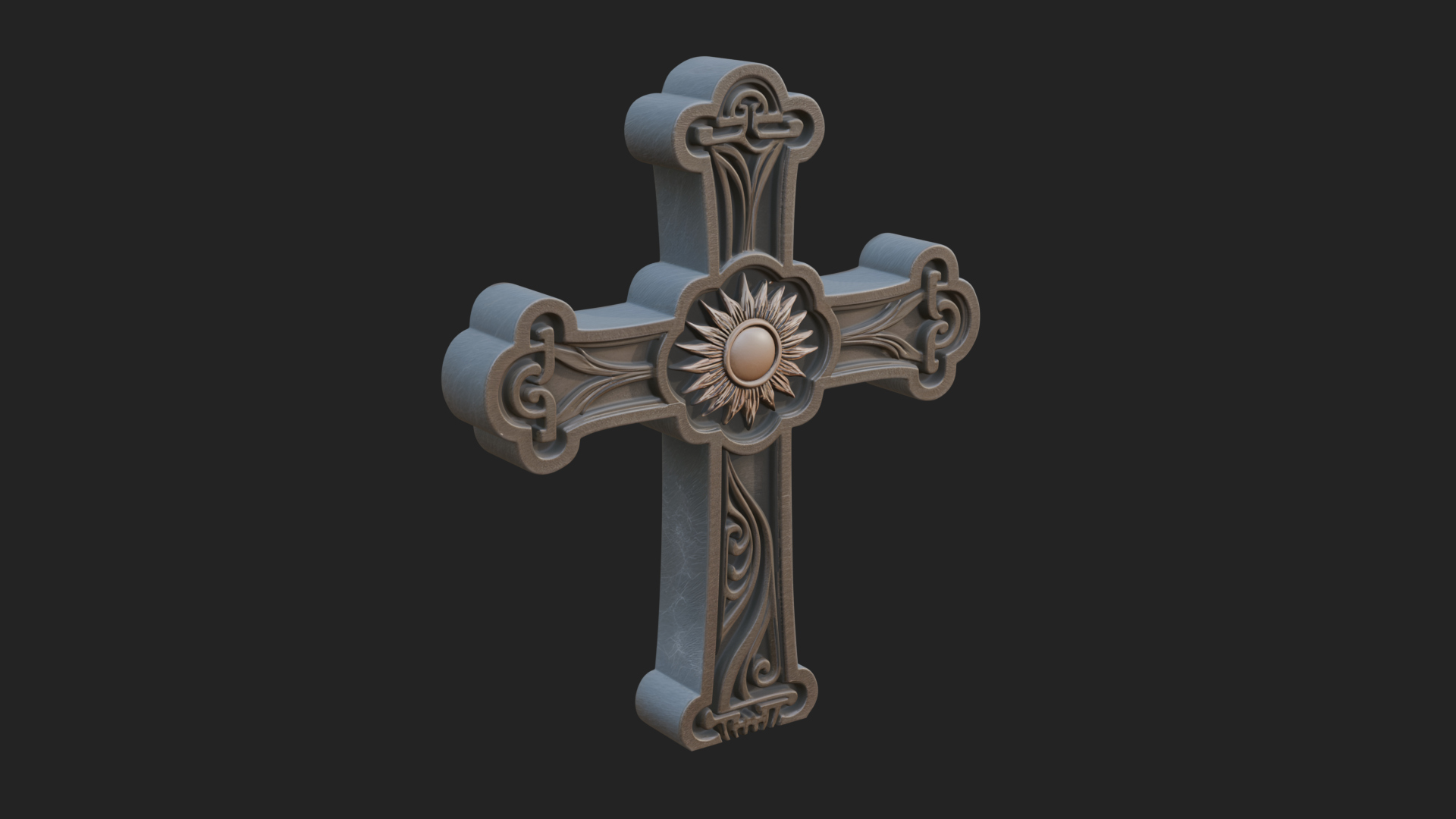 Carved Relief Wall Cross Design 316 3D Print Model 3D Model