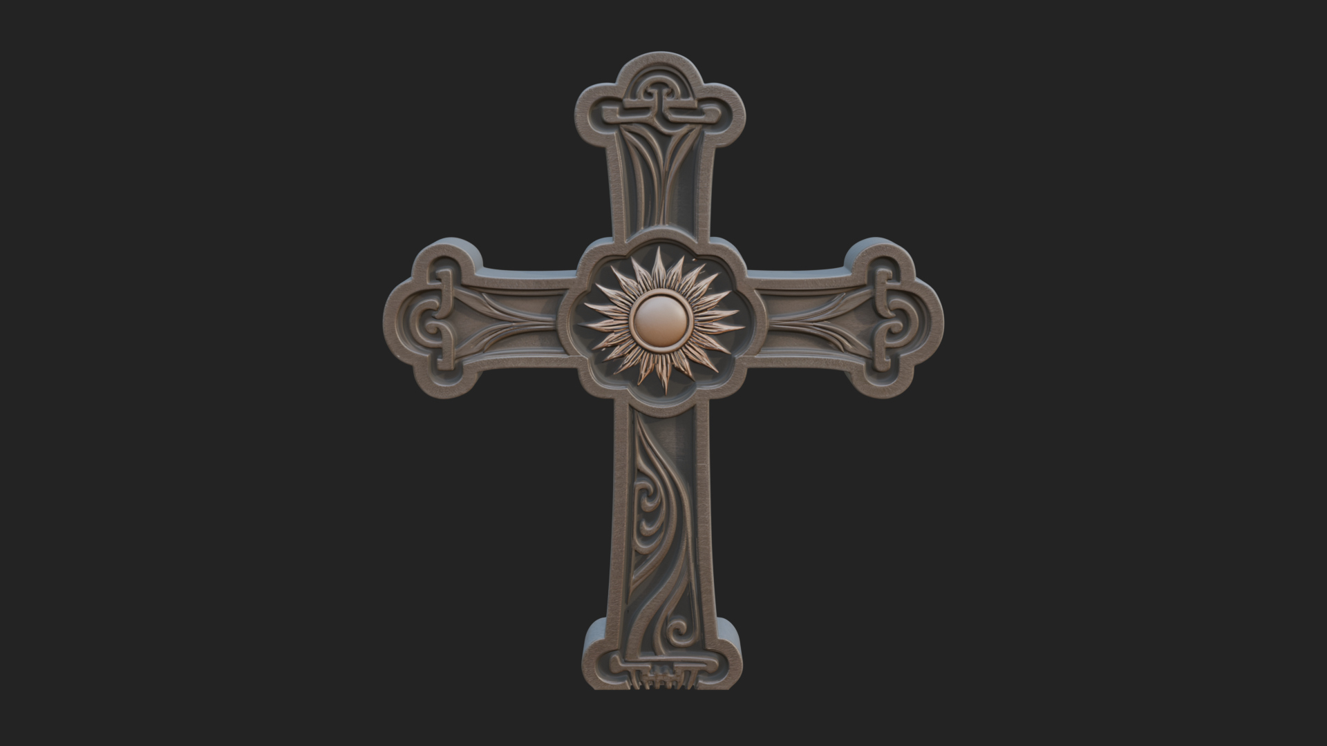 Carved Relief Wall Cross Design 316 3D Print Model 3D Model