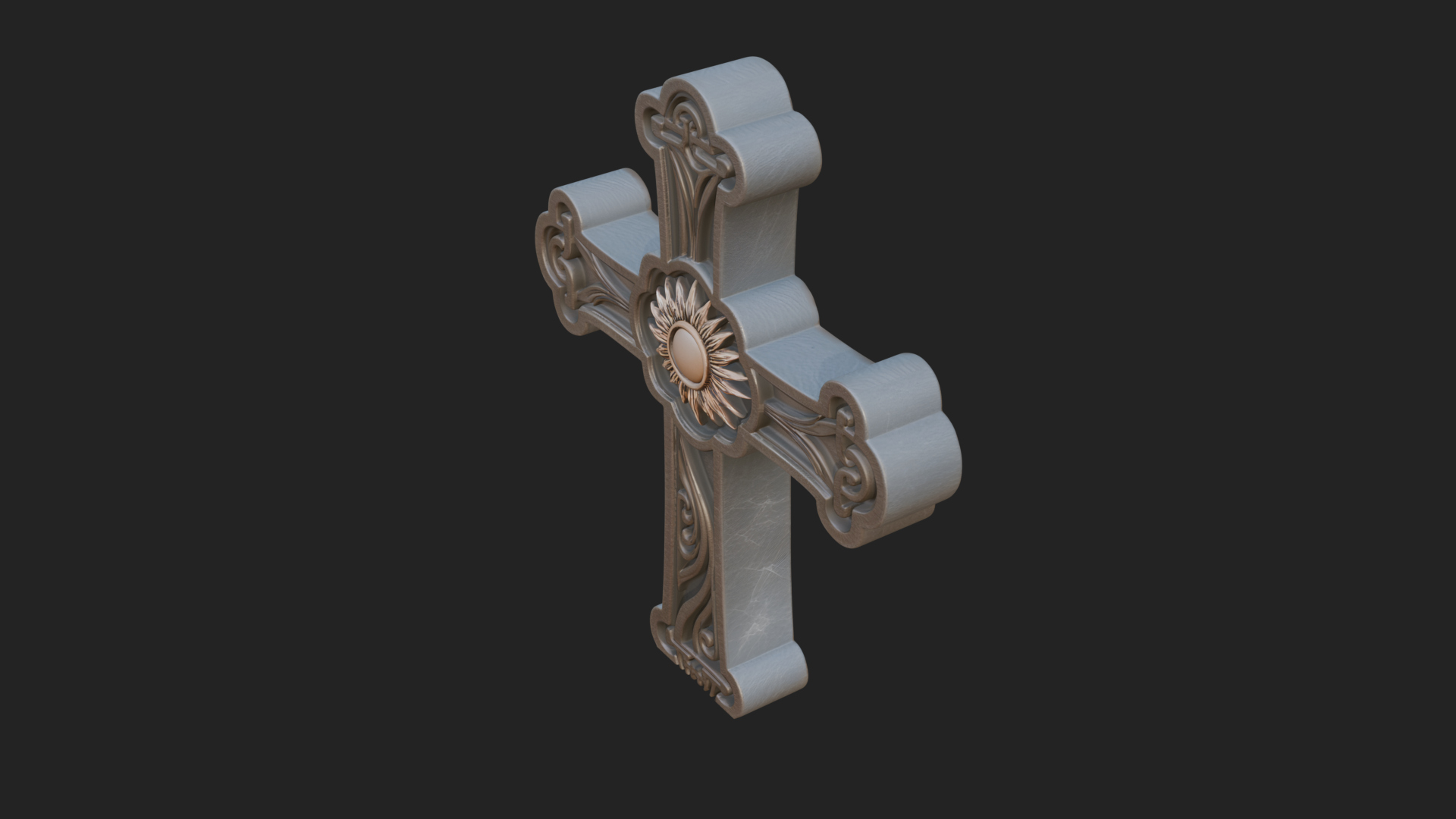 Carved Relief Wall Cross Design 316 3D Print Model 3D Model