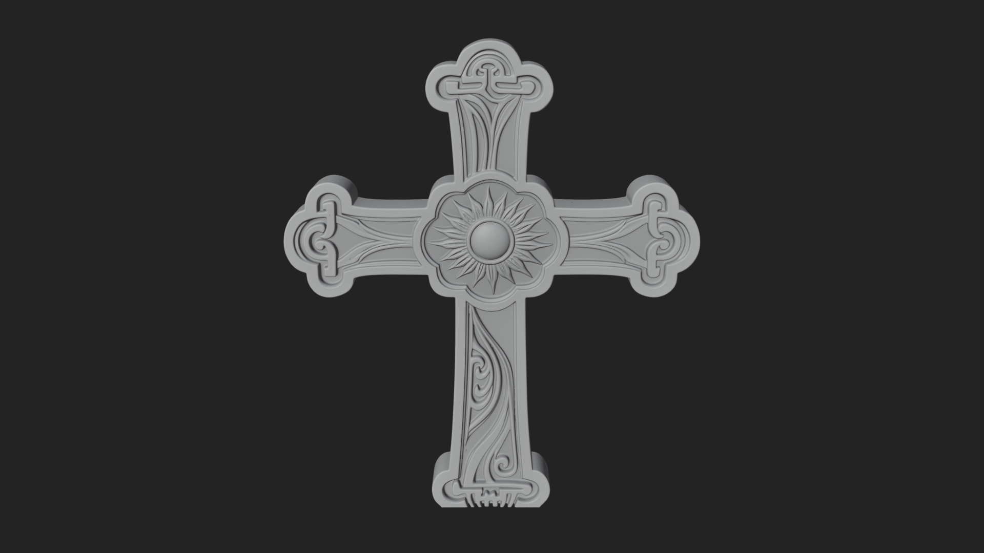 Carved Relief Wall Cross Design 316 3D Print Model 3D Model