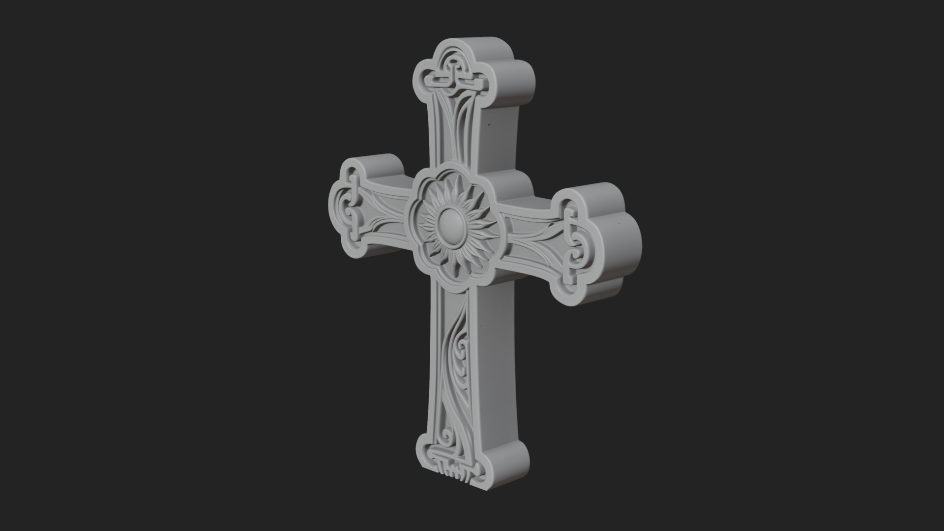 Carved Relief Wall Cross Design 316 3D Print Model 3D Model