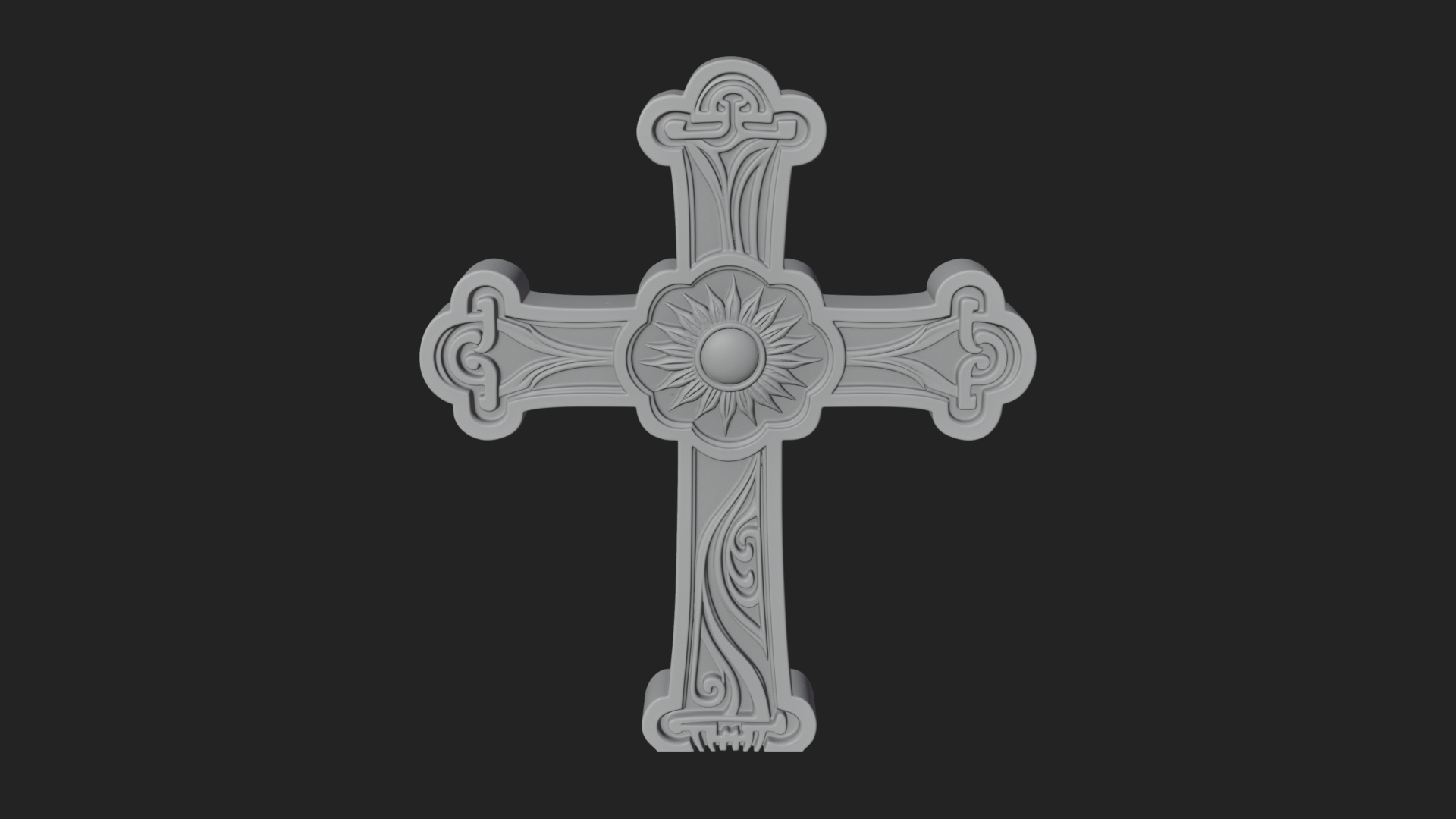 Carved Relief Wall Cross Design 316 3D Print Model 3D Model