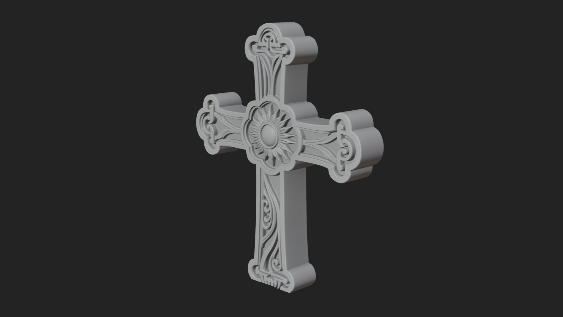 Carved Relief Wall Cross Design 316 3D Print Model 3D Model