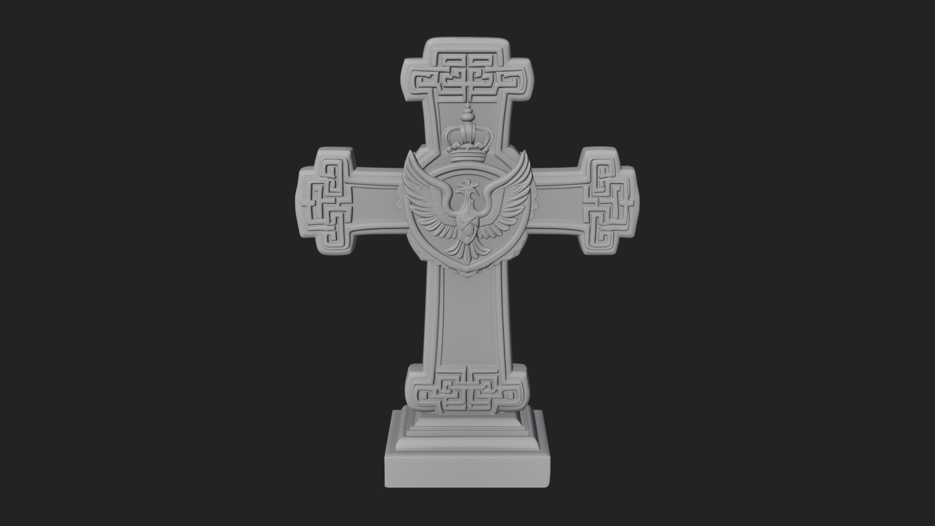 Carved Relief Wall Cross Design 317 3D Print Model 3D Model