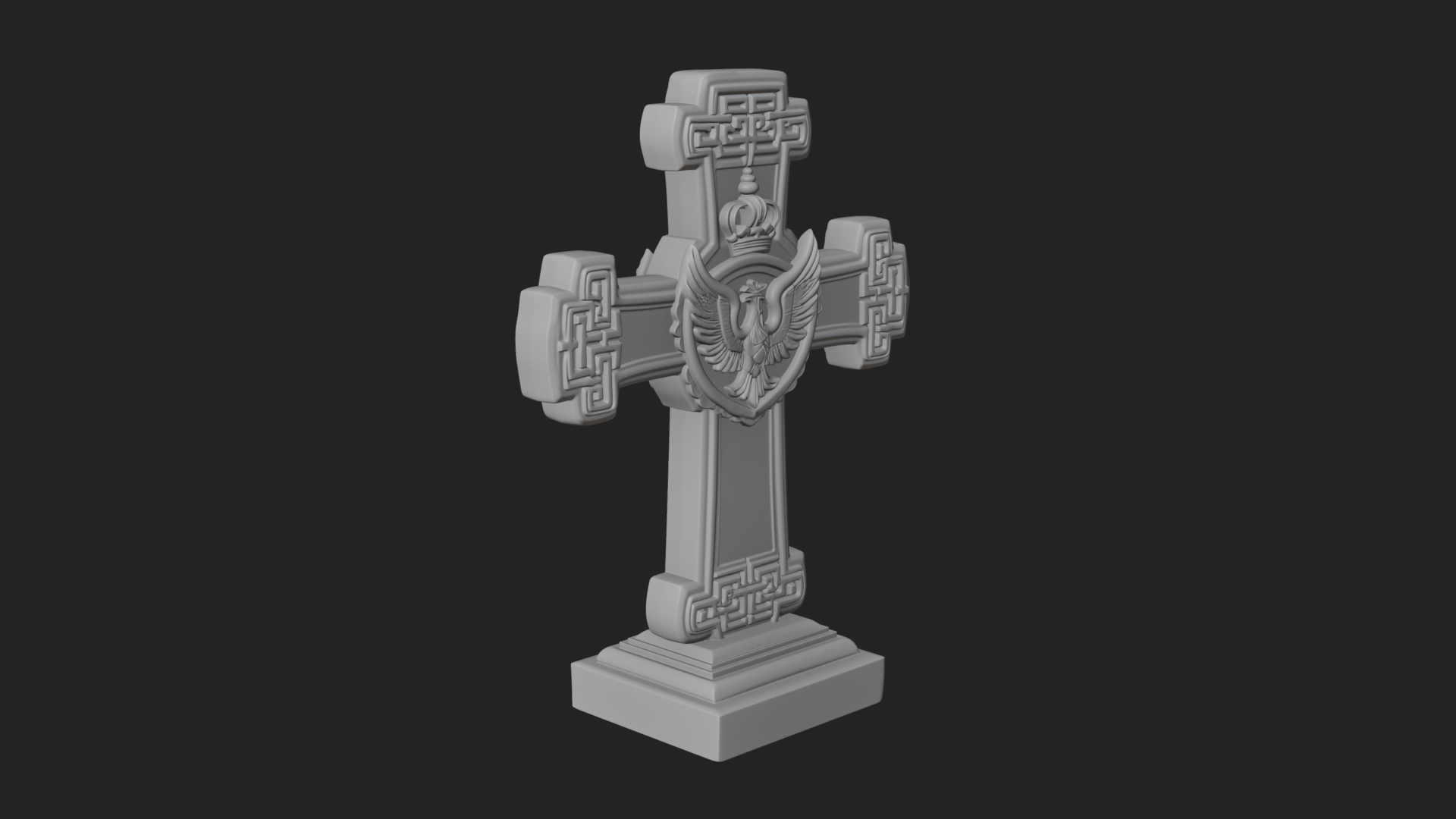 Carved Relief Wall Cross Design 317 3D Print Model 3D Model