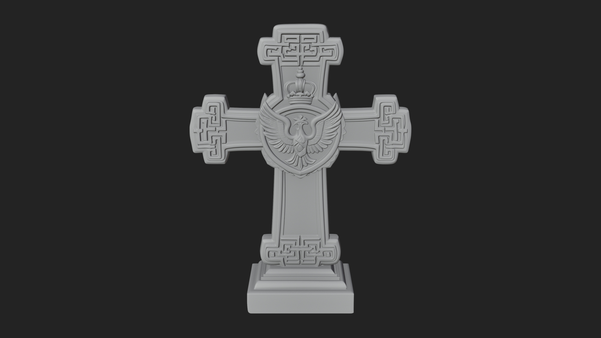 Carved Relief Wall Cross Design 317 3D Print Model 3D Model