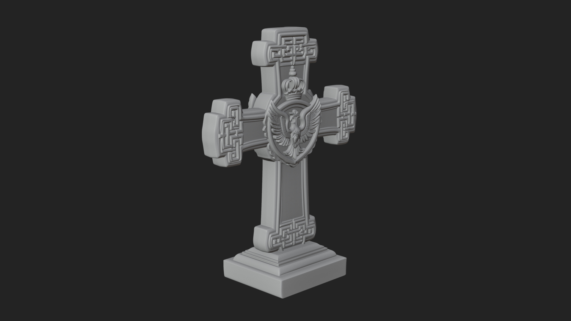 Carved Relief Wall Cross Design 317 3D Print Model 3D Model