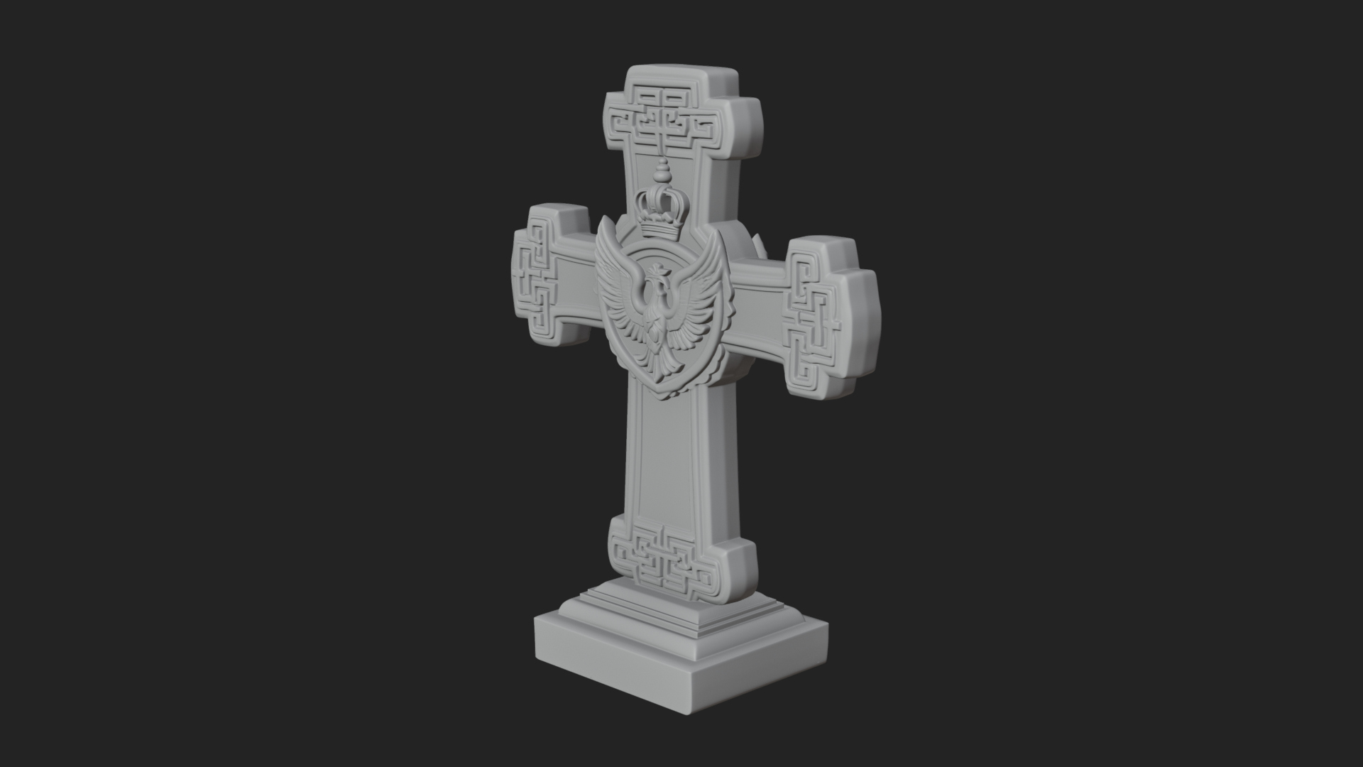 Carved Relief Wall Cross Design 317 3D Print Model 3D Model