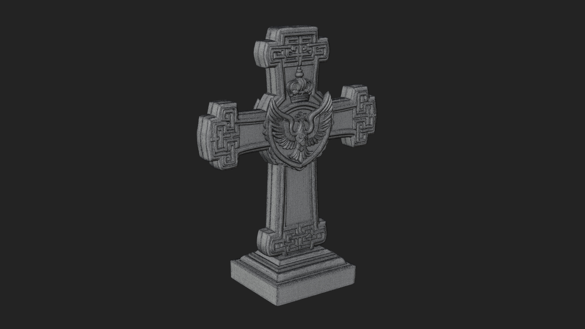 Carved Relief Wall Cross Design 317 3D Print Model 3D Model