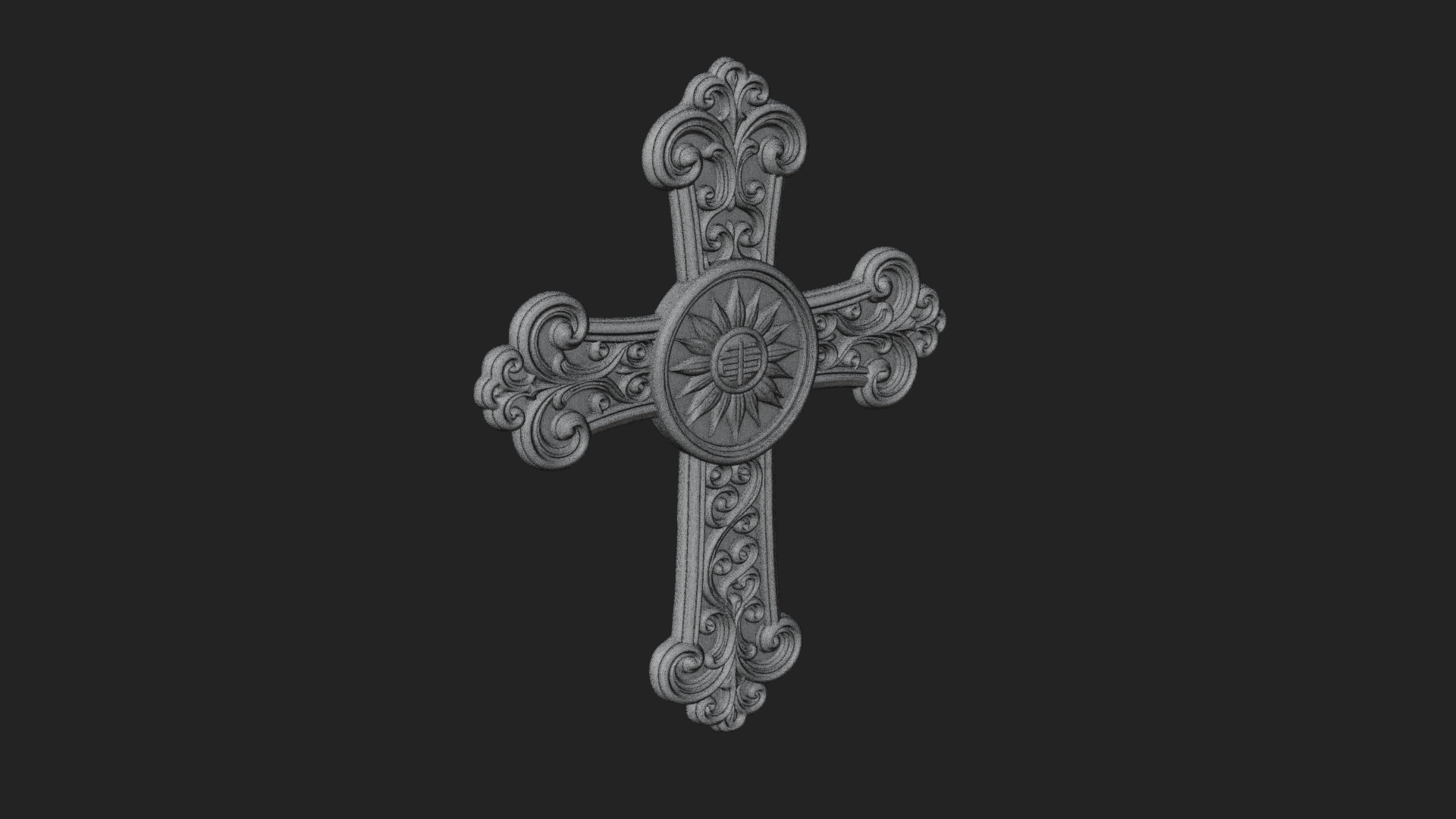 Carved Relief Wall Cross Design 318 3D Print Model 3D Model