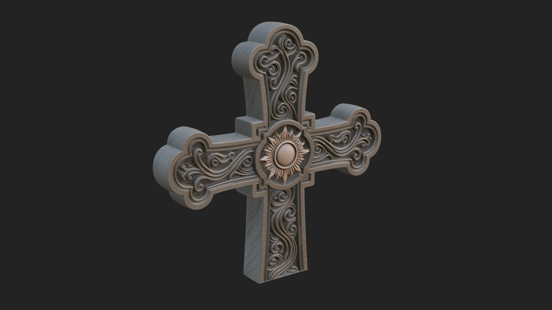Carved Relief Wall Cross Design 319 3D Print Model 3D Model