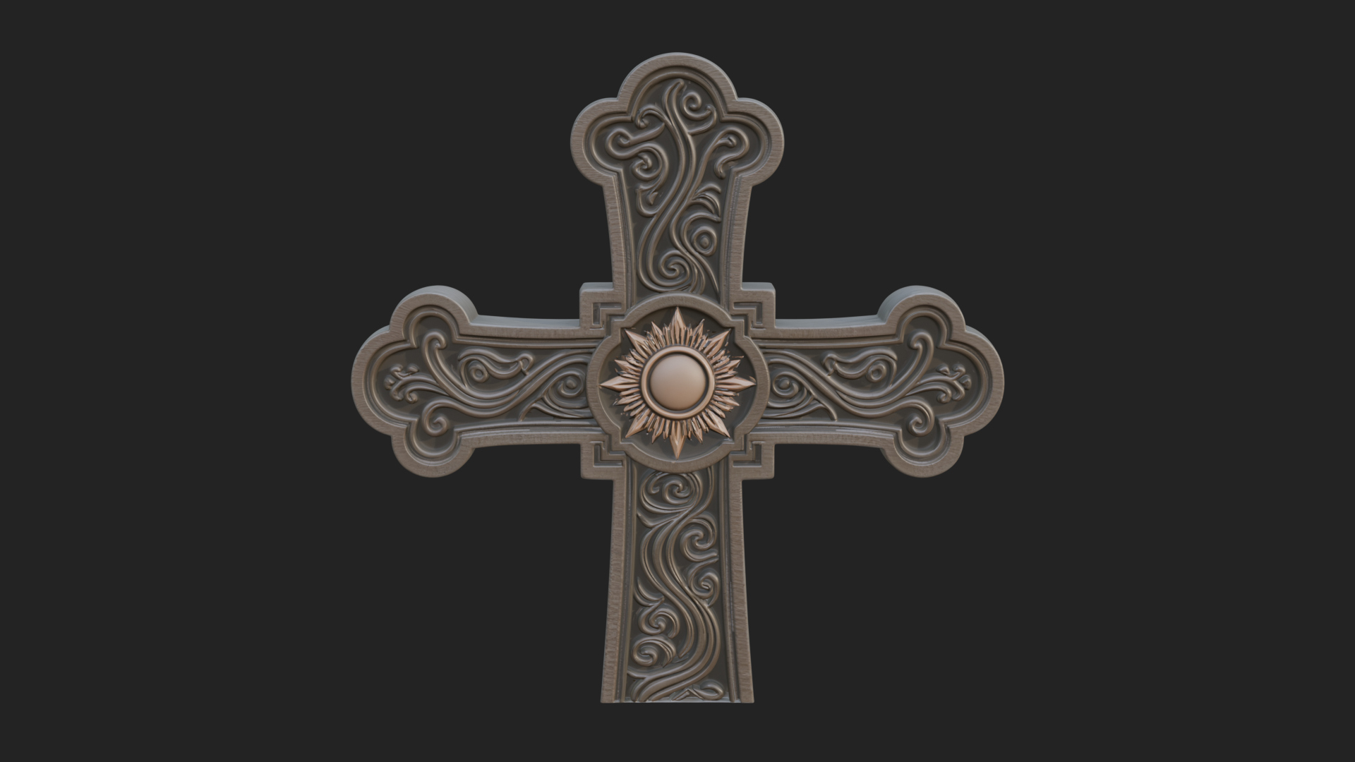 Carved Relief Wall Cross Design 319 3D Print Model 3D Model