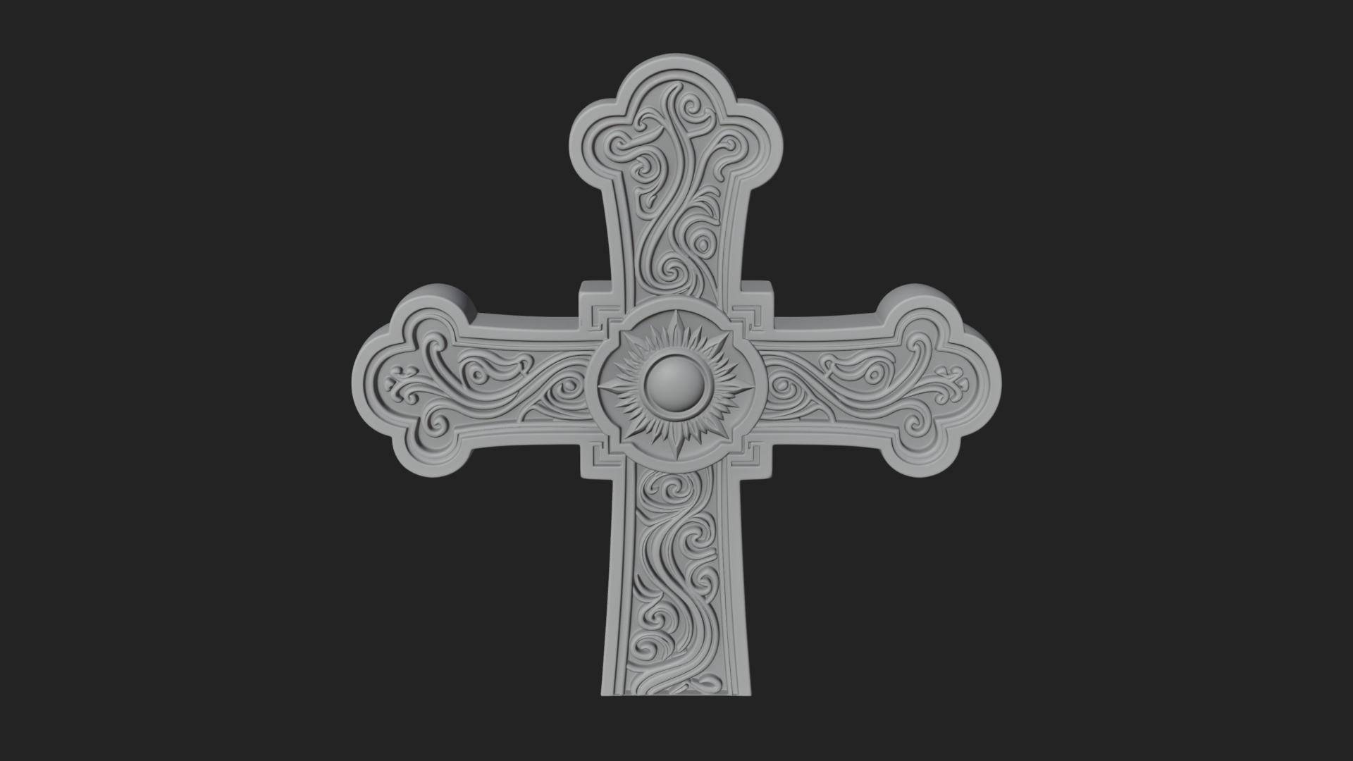 Carved Relief Wall Cross Design 319 3D Print Model 3D Model