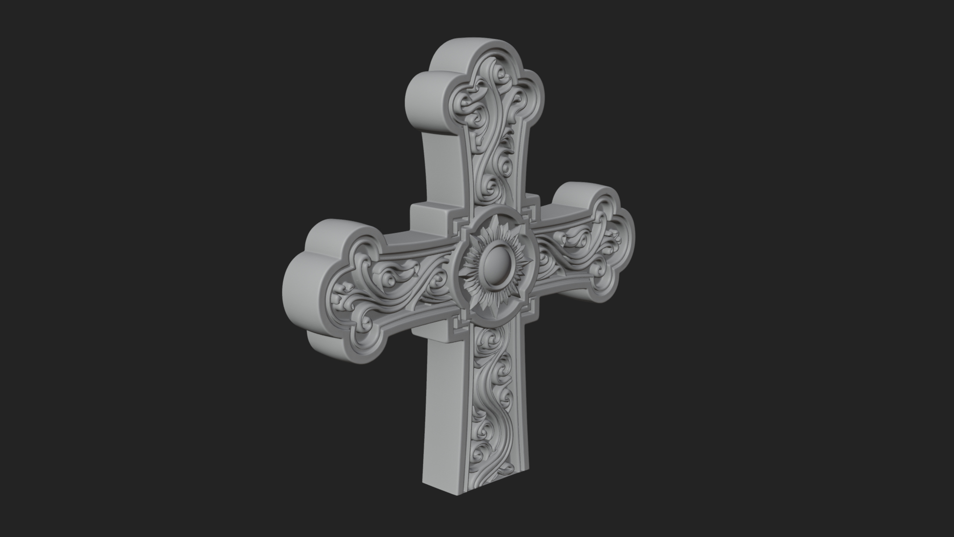 Carved Relief Wall Cross Design 319 3D Print Model 3D Model
