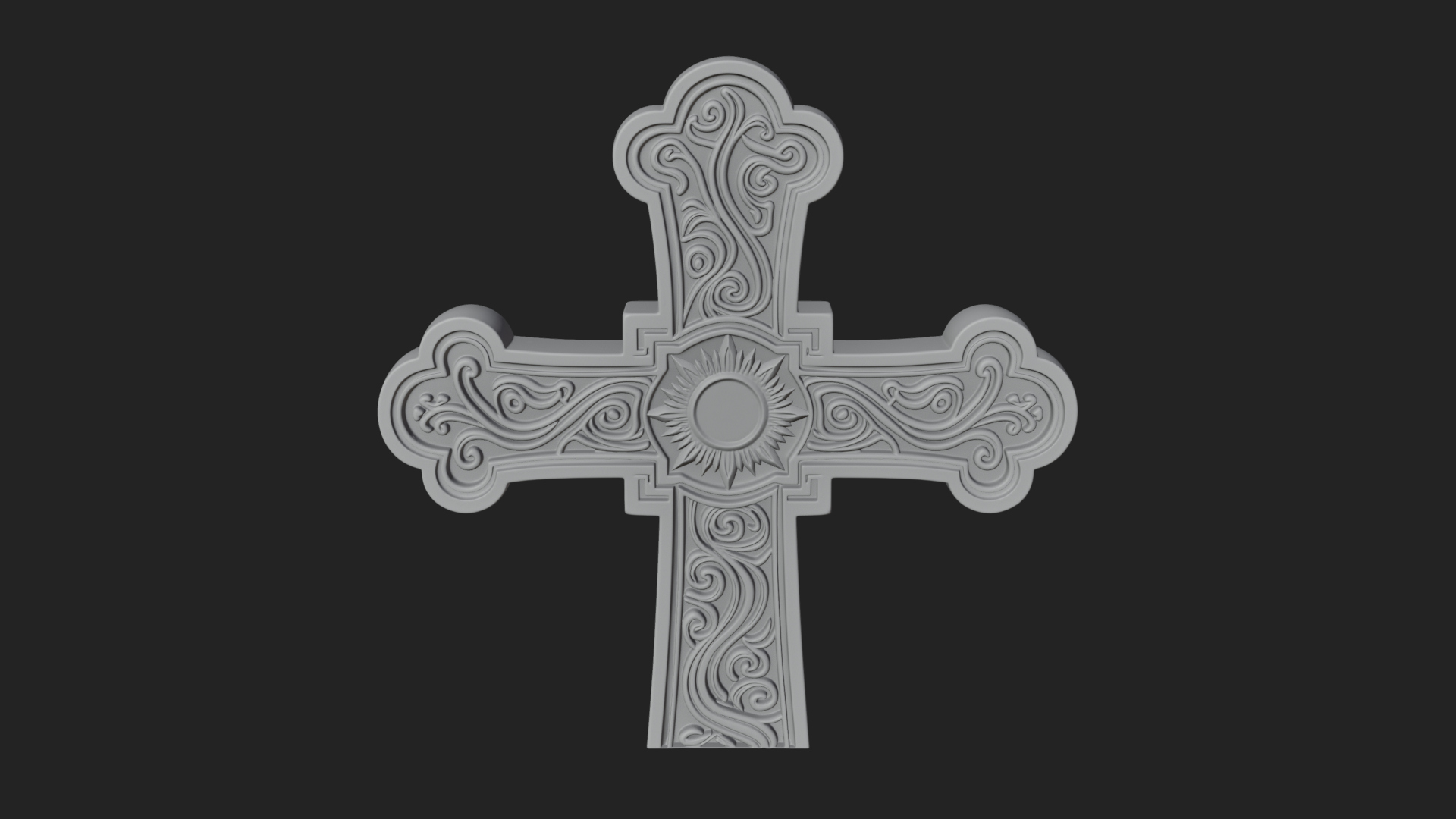 Carved Relief Wall Cross Design 319 3D Print Model 3D Model