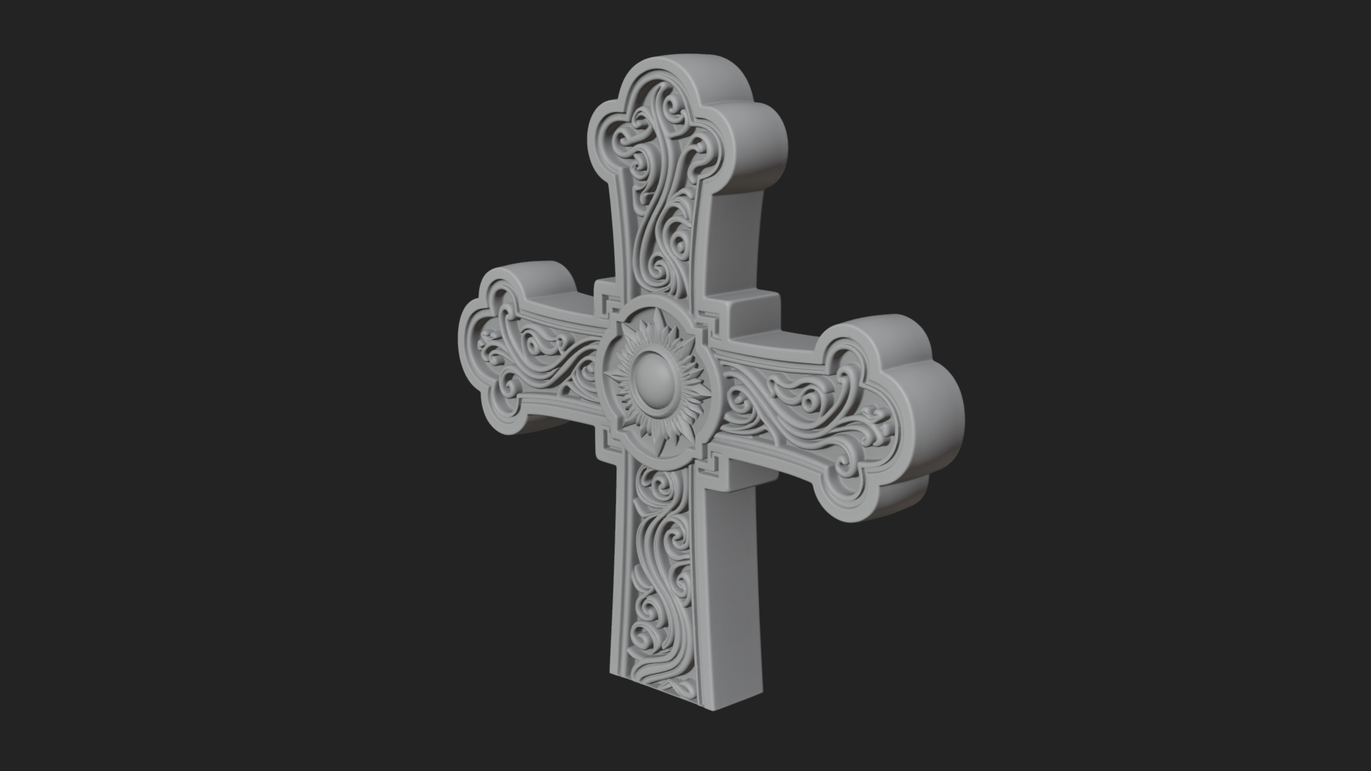 Carved Relief Wall Cross Design 319 3D Print Model 3D Model