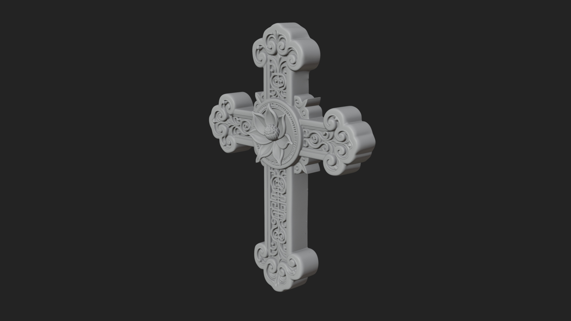 Carved Relief Wall Cross Design 32 3D Print Model 3D Model