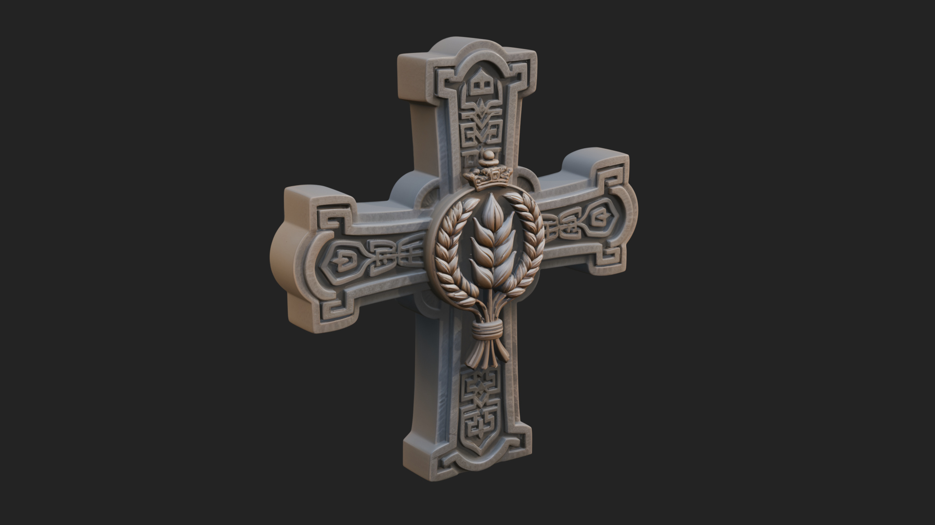 Carved Relief Wall Cross Design 321 3D Print Model 3D Model