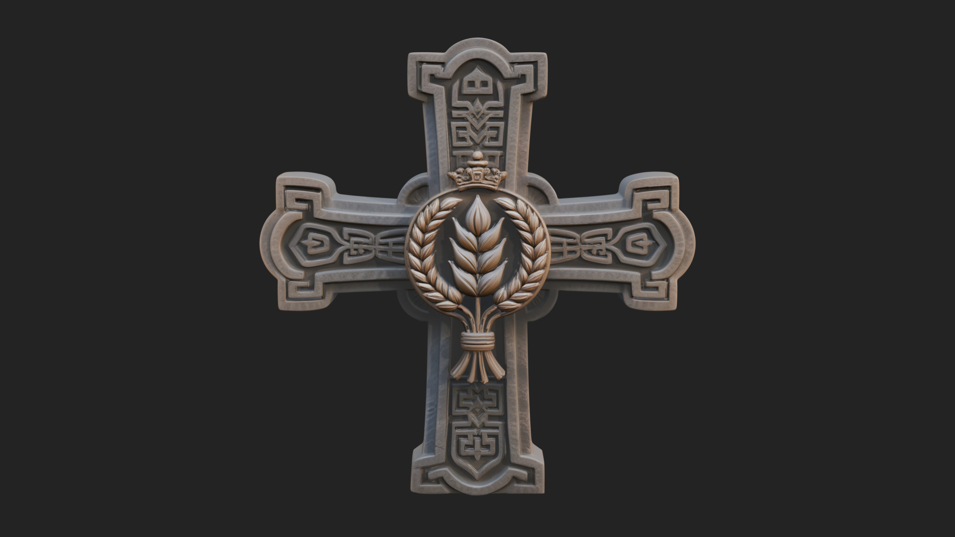 Carved Relief Wall Cross Design 321 3D Print Model 3D Model