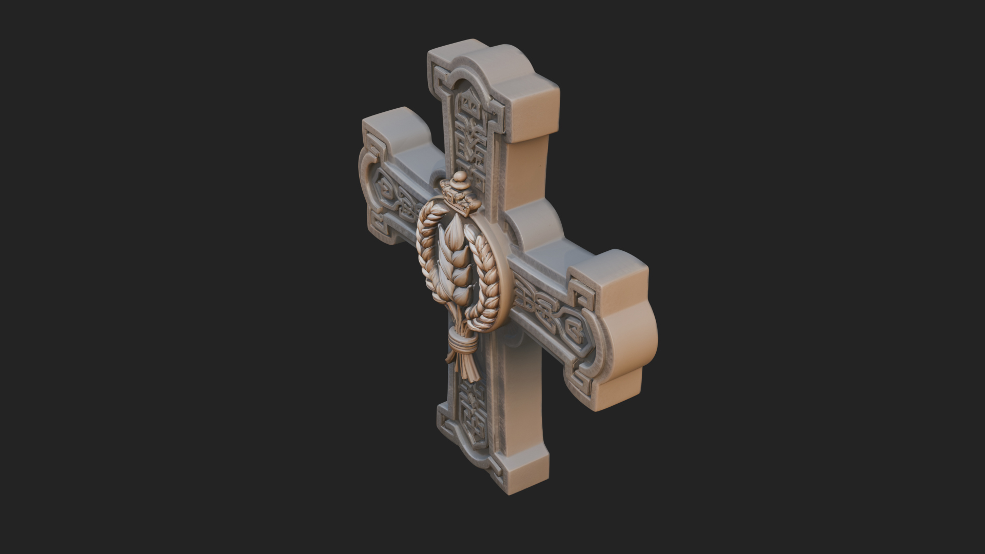 Carved Relief Wall Cross Design 321 3D Print Model 3D Model