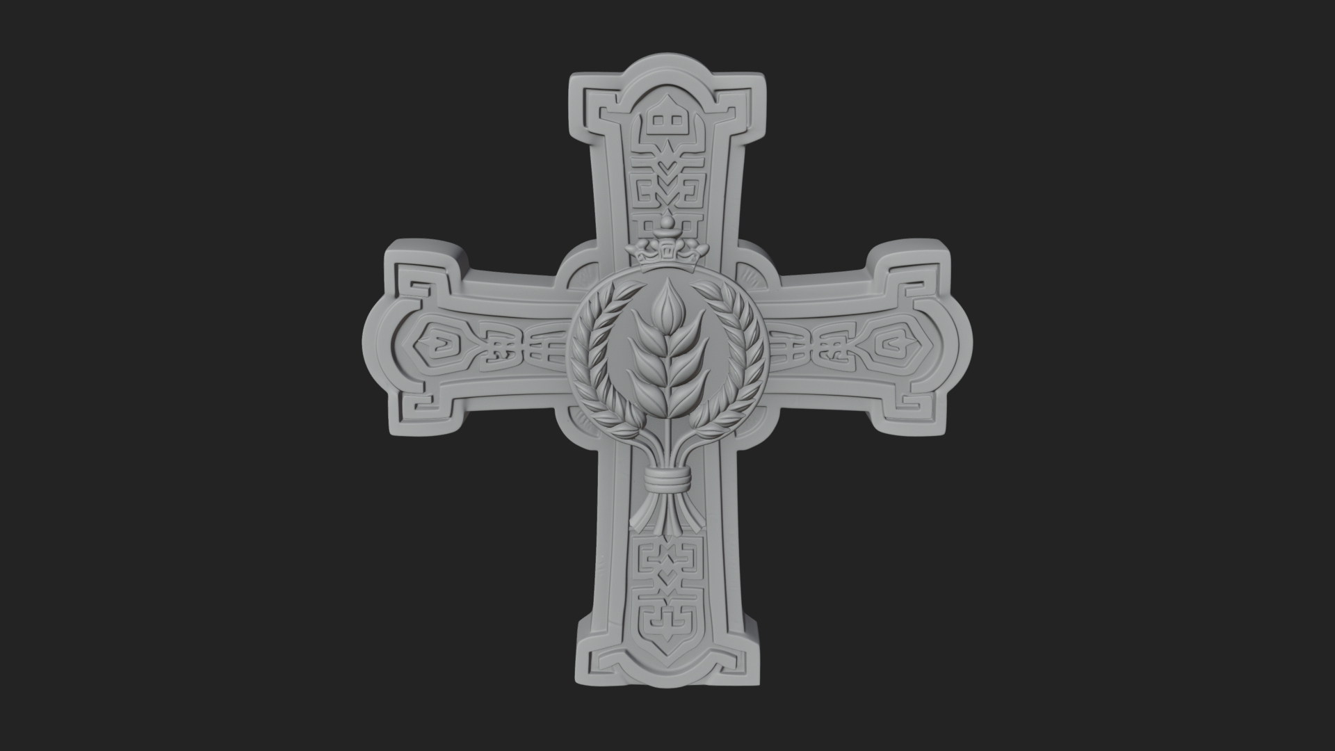 Carved Relief Wall Cross Design 321 3D Print Model 3D Model
