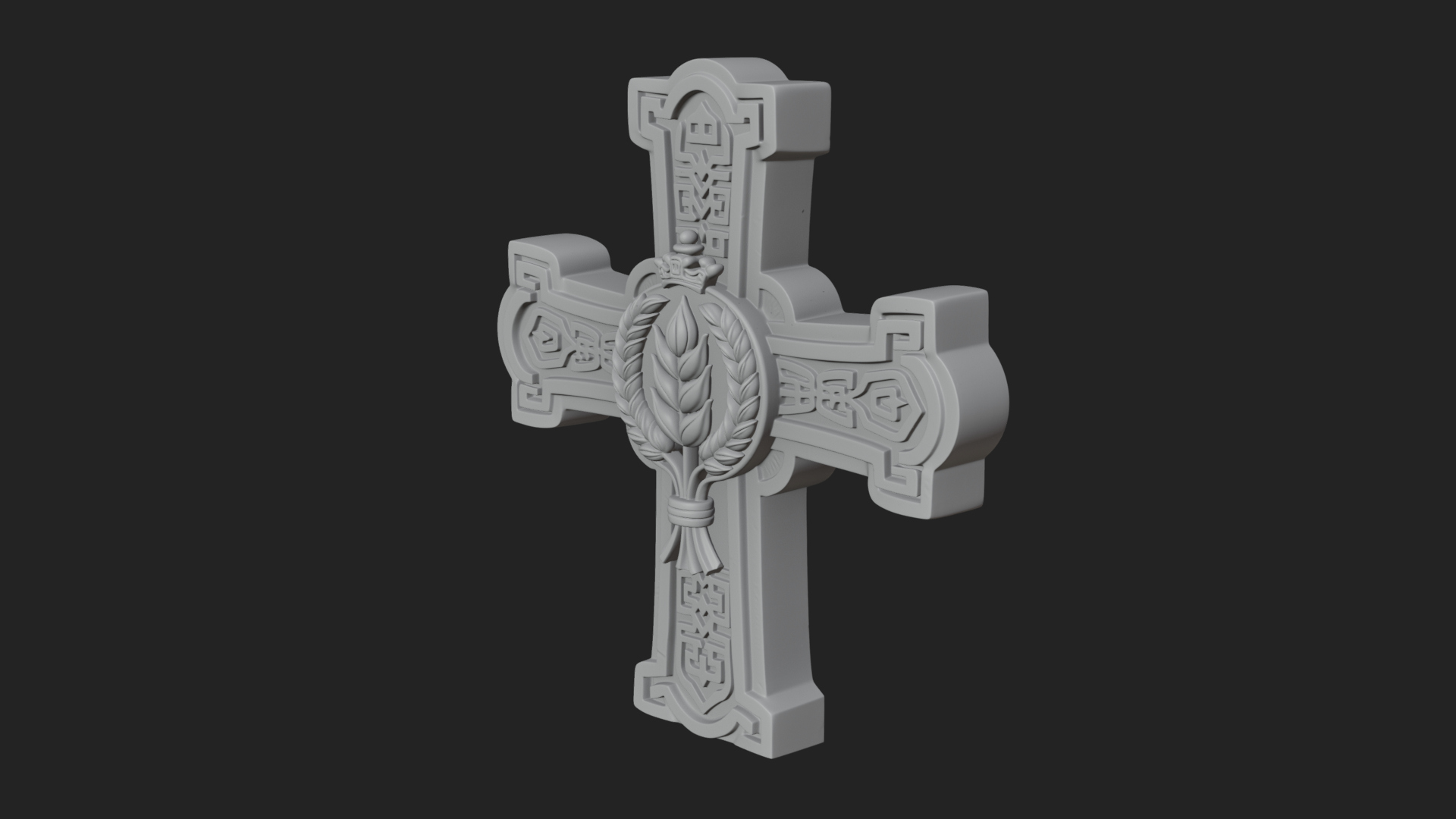 Carved Relief Wall Cross Design 321 3D Print Model 3D Model