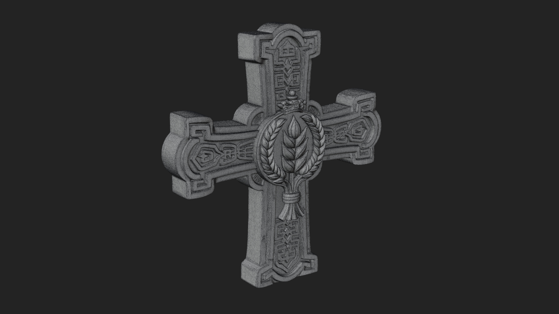 Carved Relief Wall Cross Design 321 3D Print Model 3D Model
