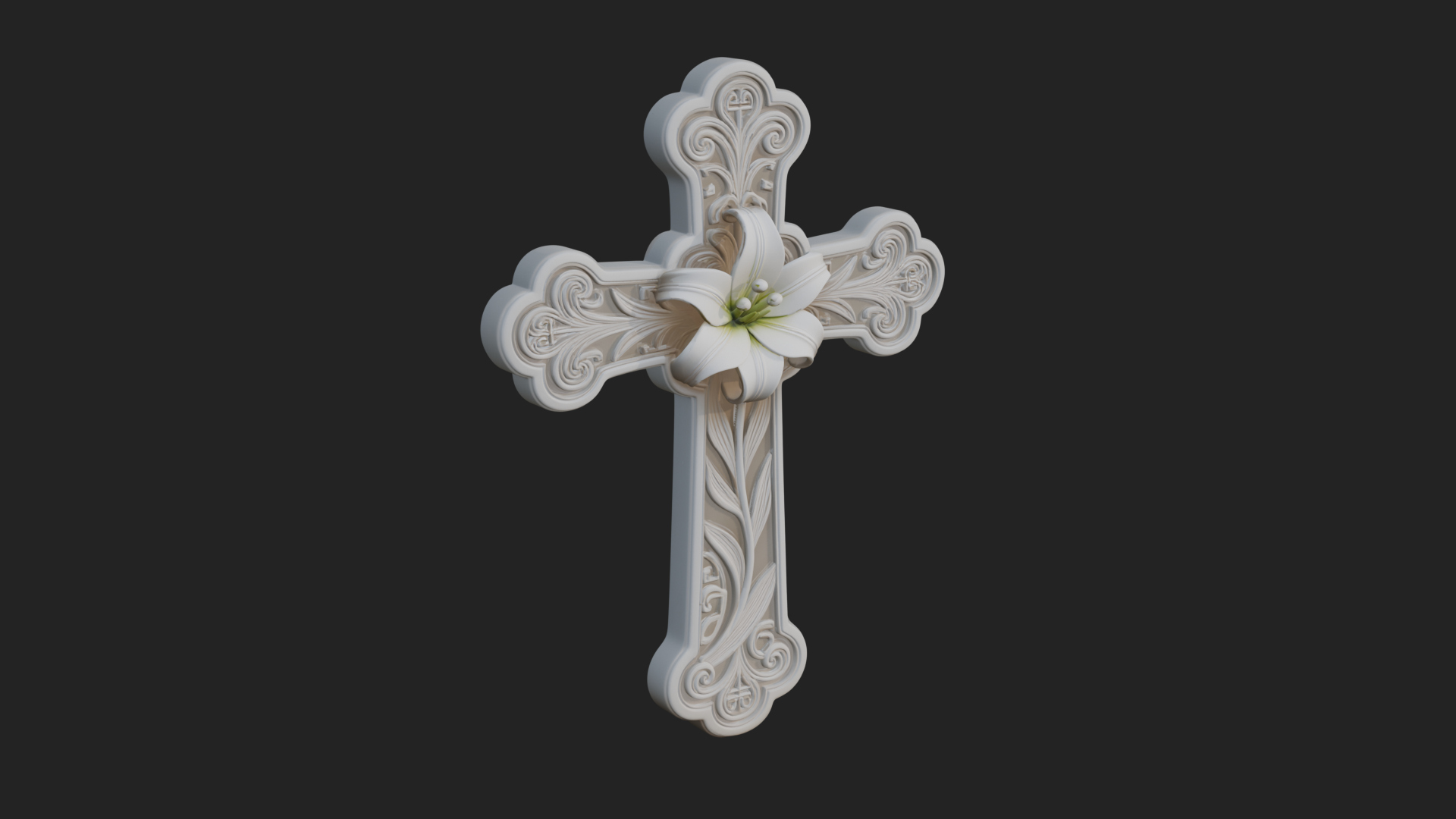 Carved Relief Wall Cross Design 322 3D Print Model 3D Model