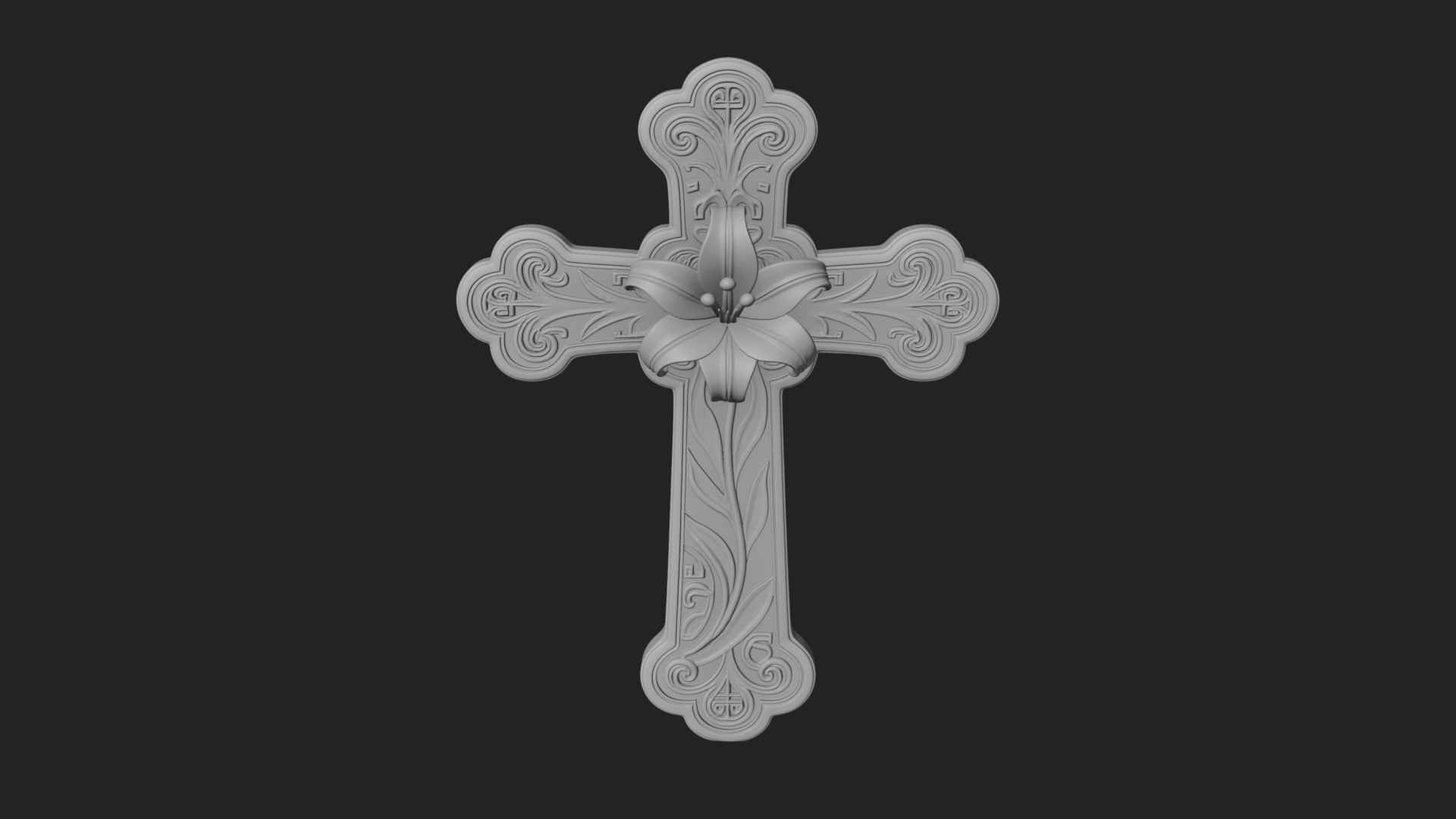 Carved Relief Wall Cross Design 322 3D Print Model 3D Model